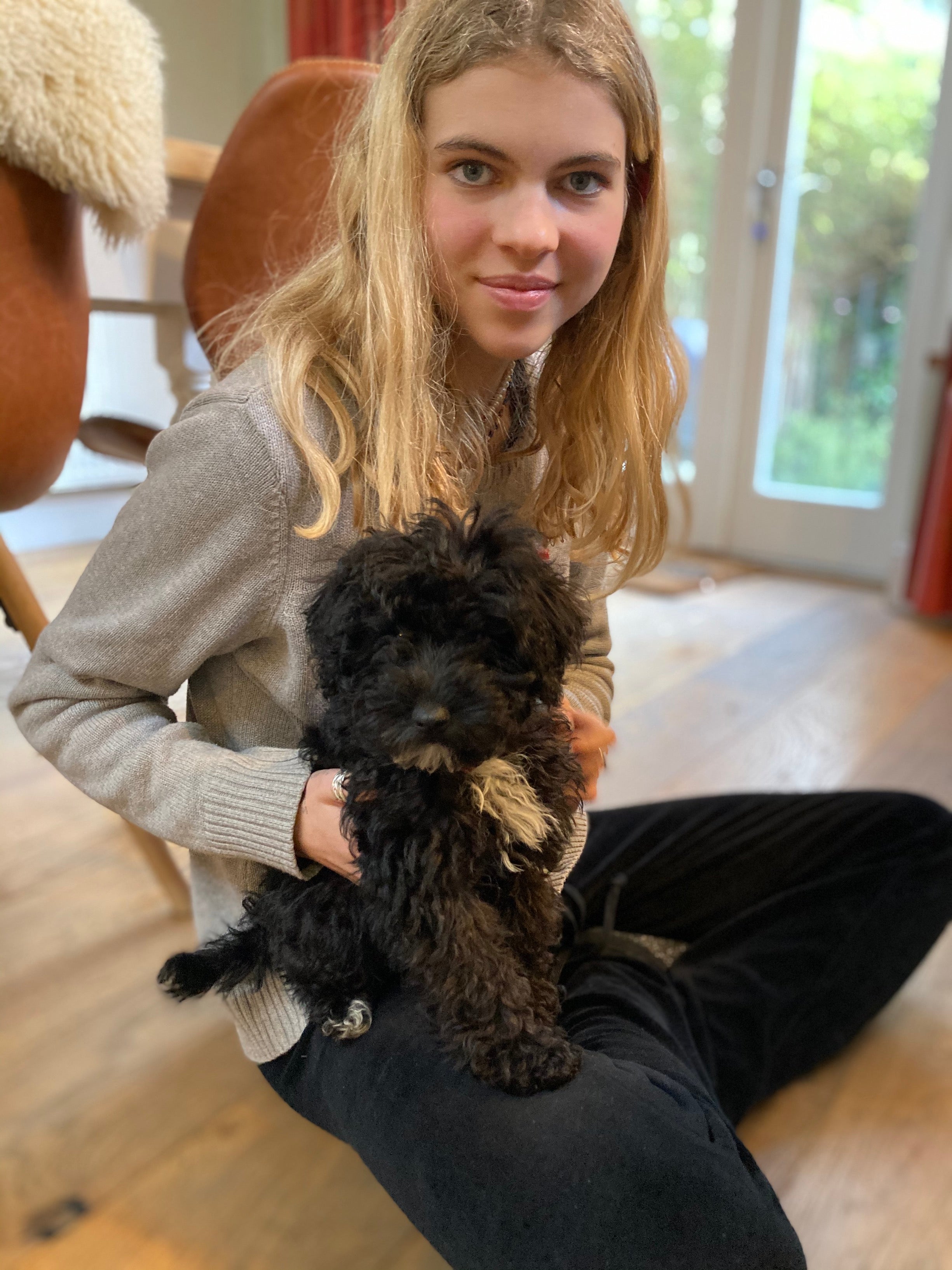 Flint’s daughter Poppy, 14, with Minnie