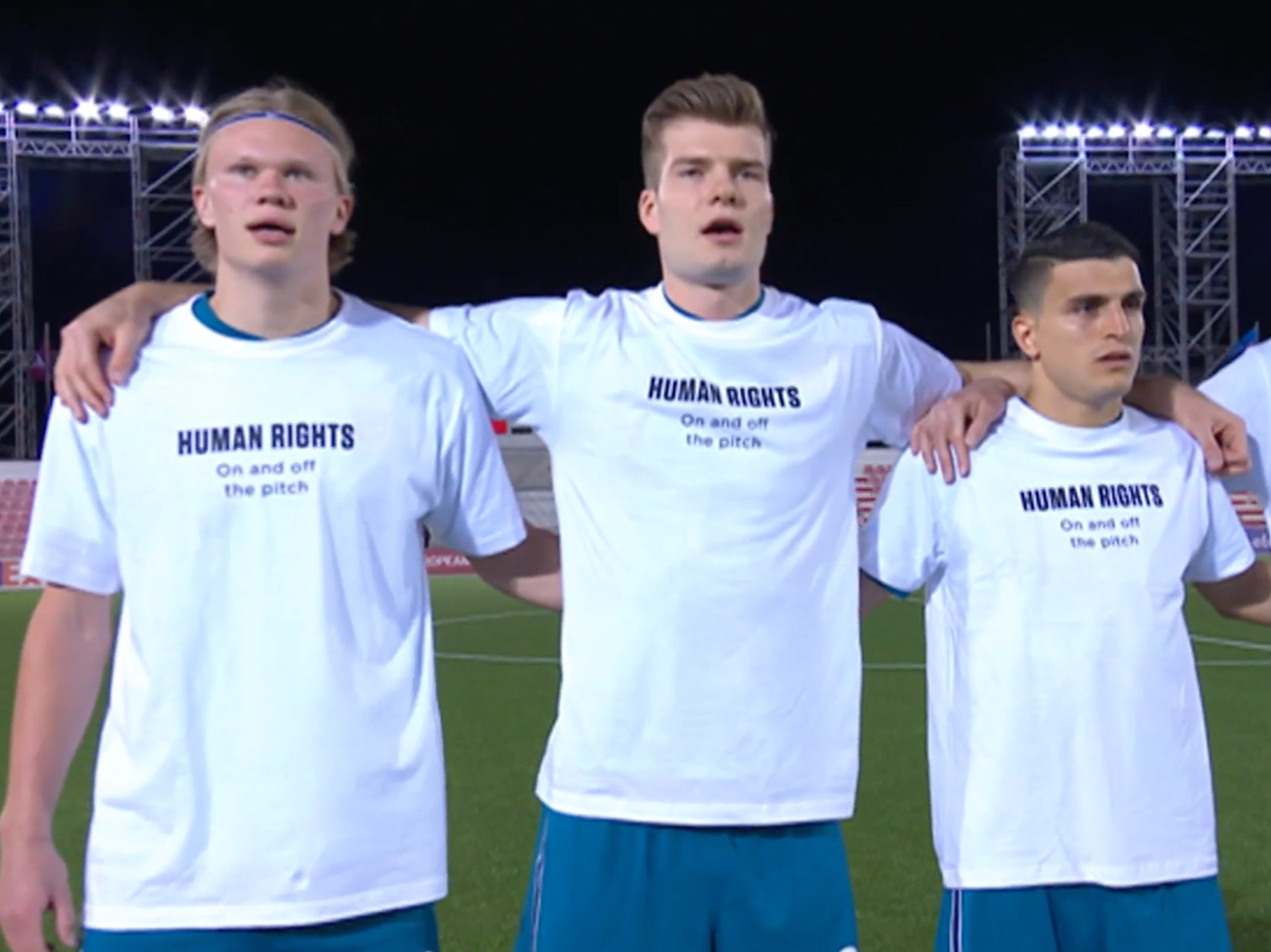 Norway players before the World Cup qualifier with Gibraltar