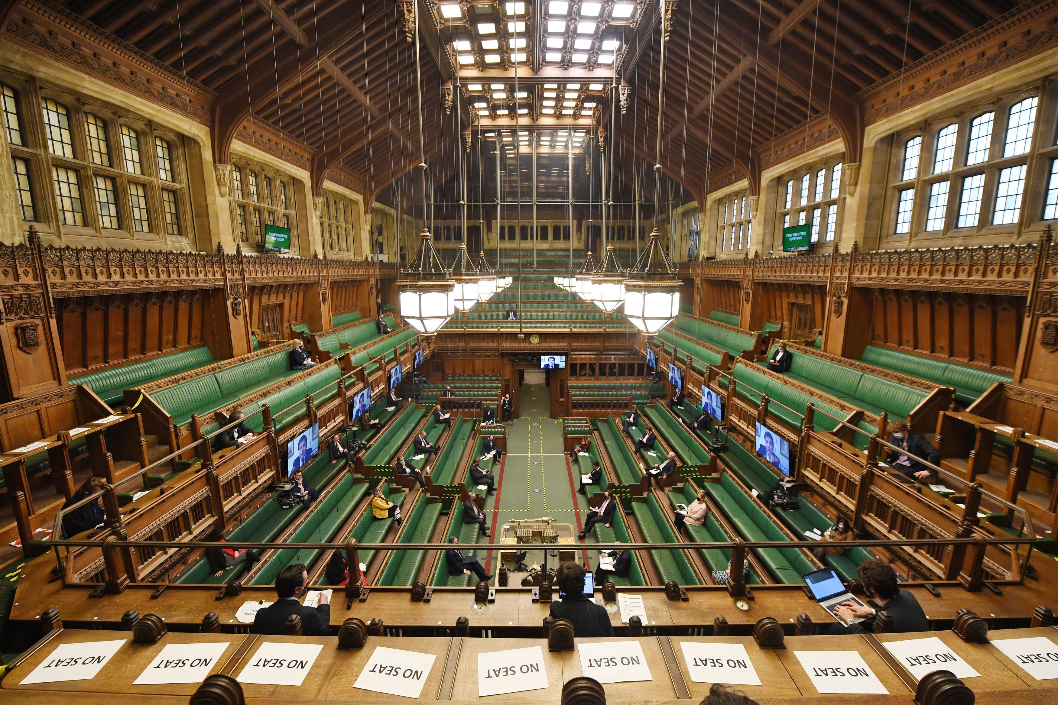 A half-empty, sterile House of Commons chamber