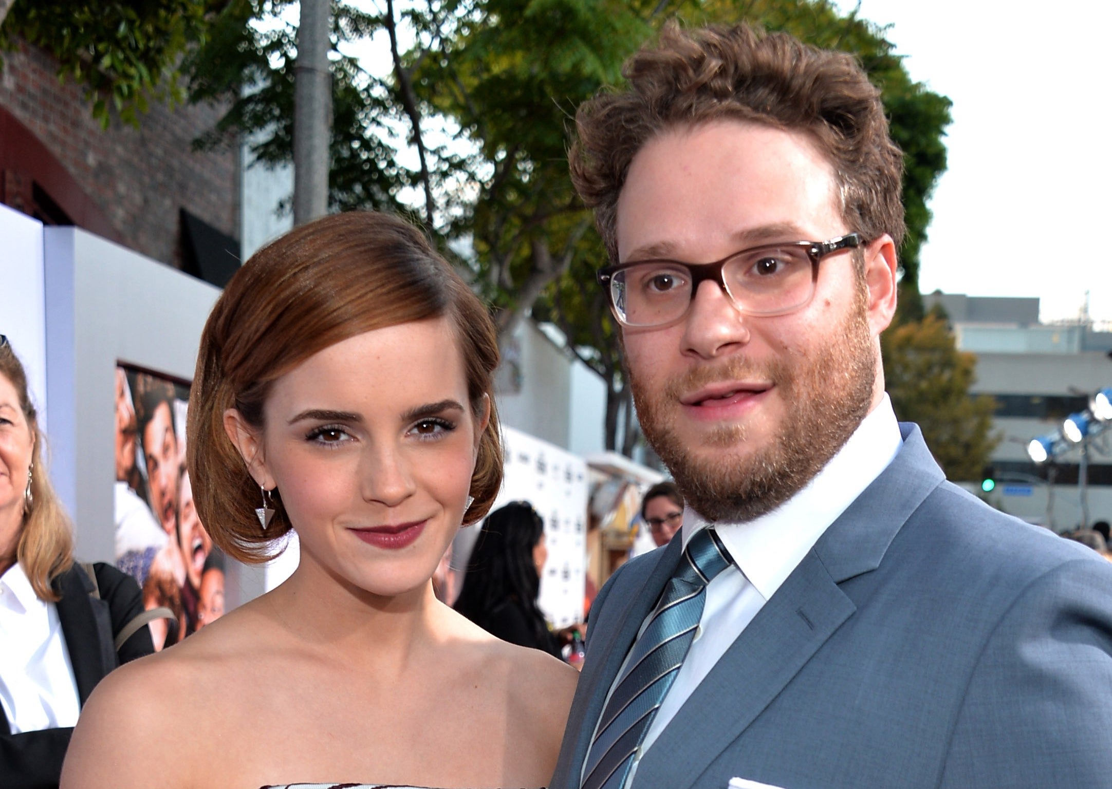 Emma Watson and Seth Rogen at the This Is the End premiere in 2013