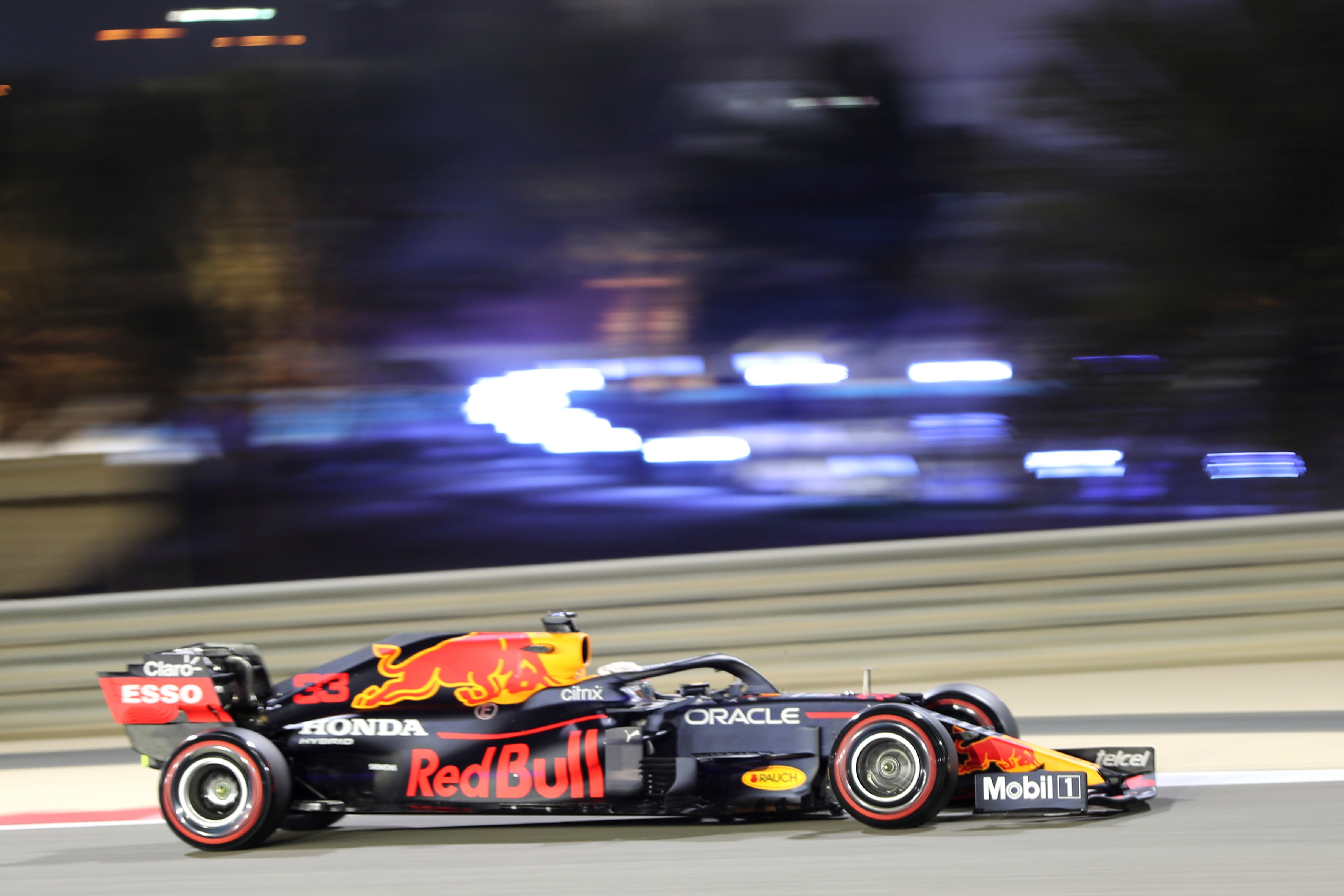 Max Verstappen in action in Bahrain