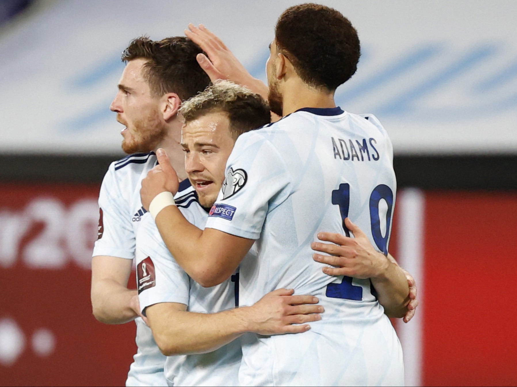 Ryan Fraser celebrates scoring Scotland’s equaliser