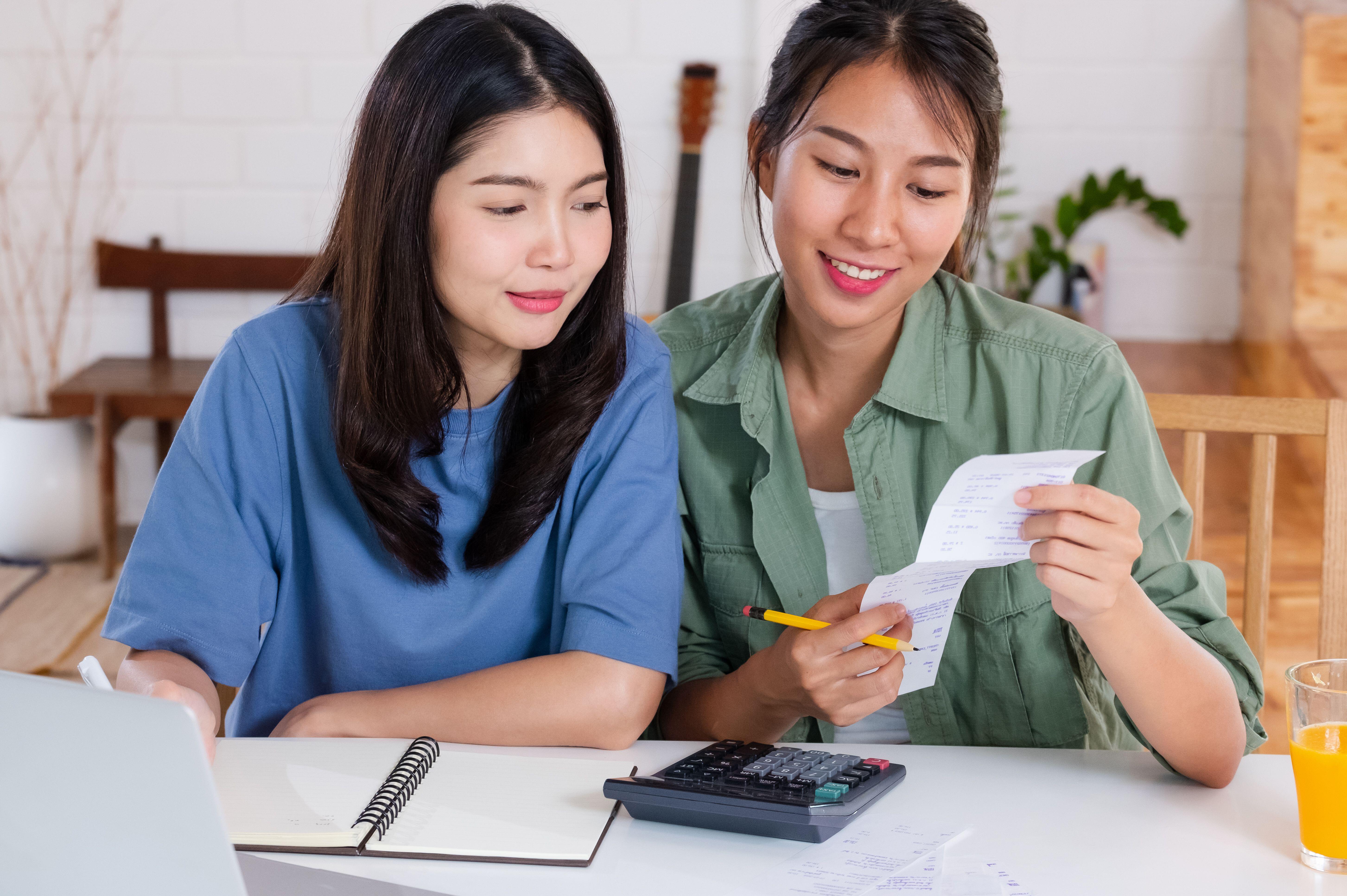 Lesbian couple going through their savings goals