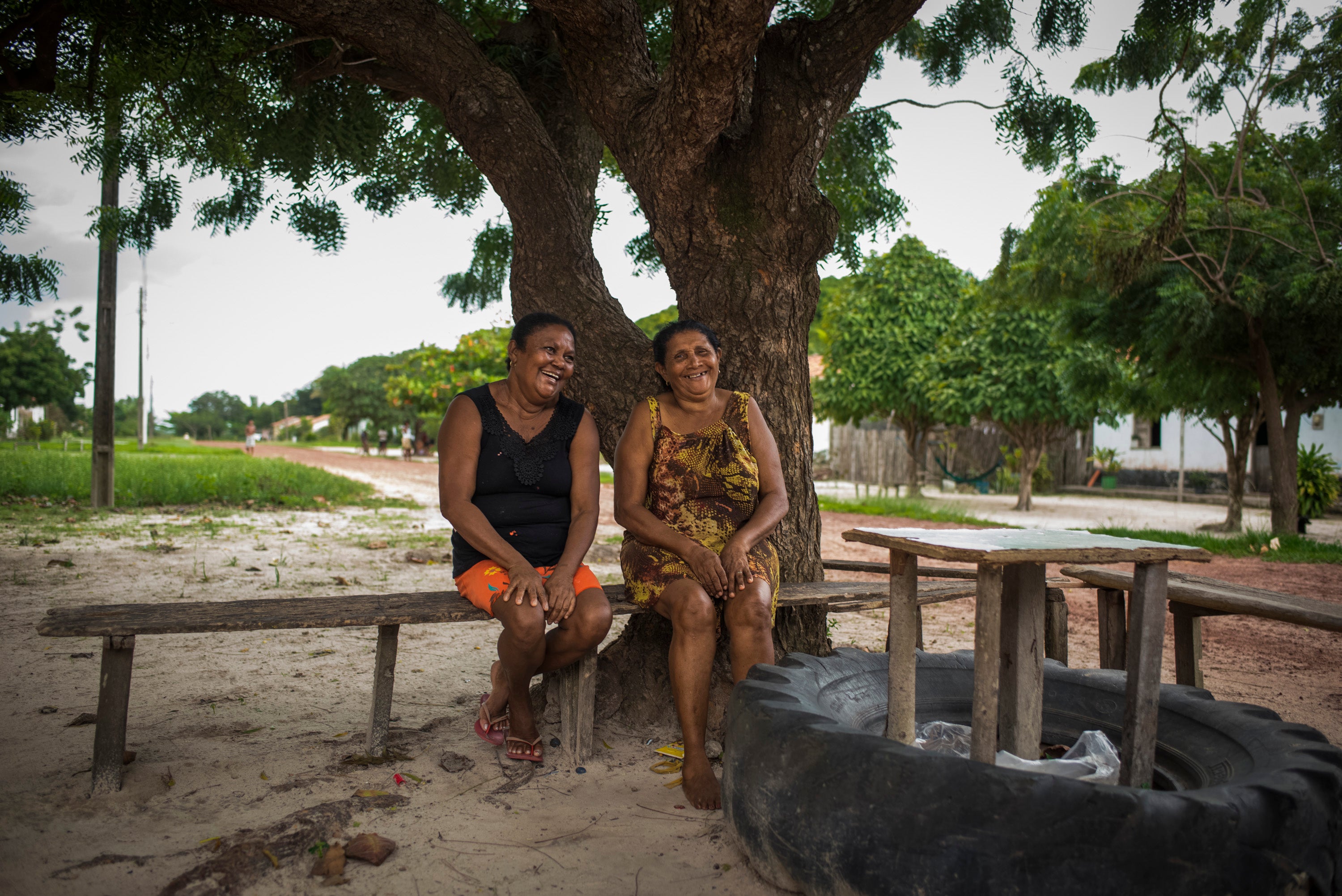 Maria das Neves, left, and Maria de Lurde were forced to leave their ancestral homes