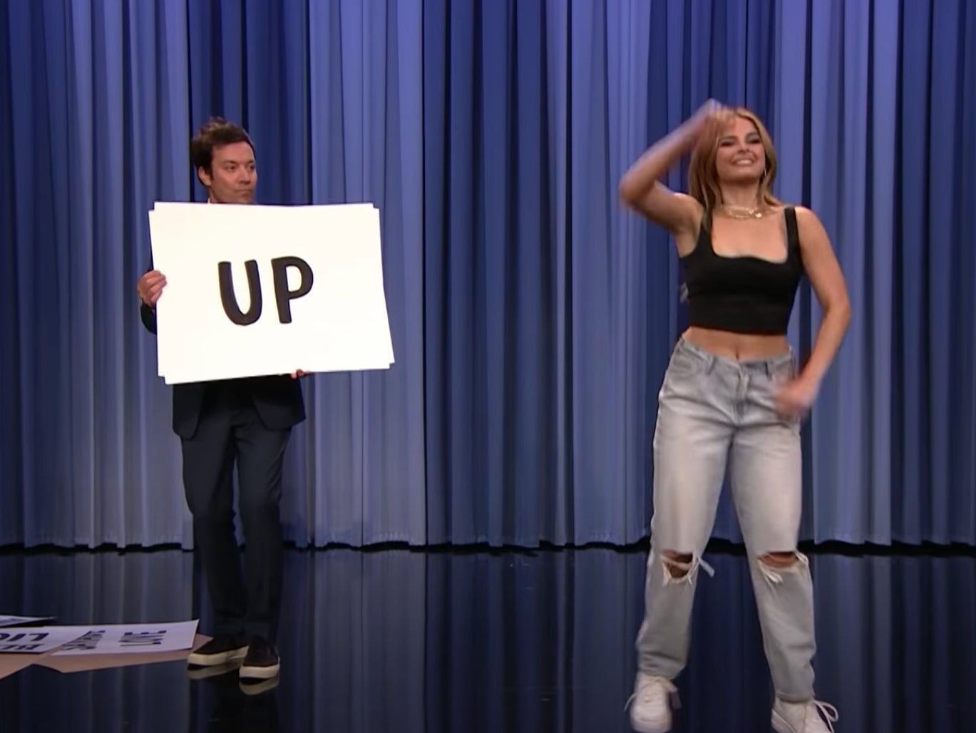 Jimmy Fallon and Addison Rae on The Tonight Show Starring Jimmy Fallon