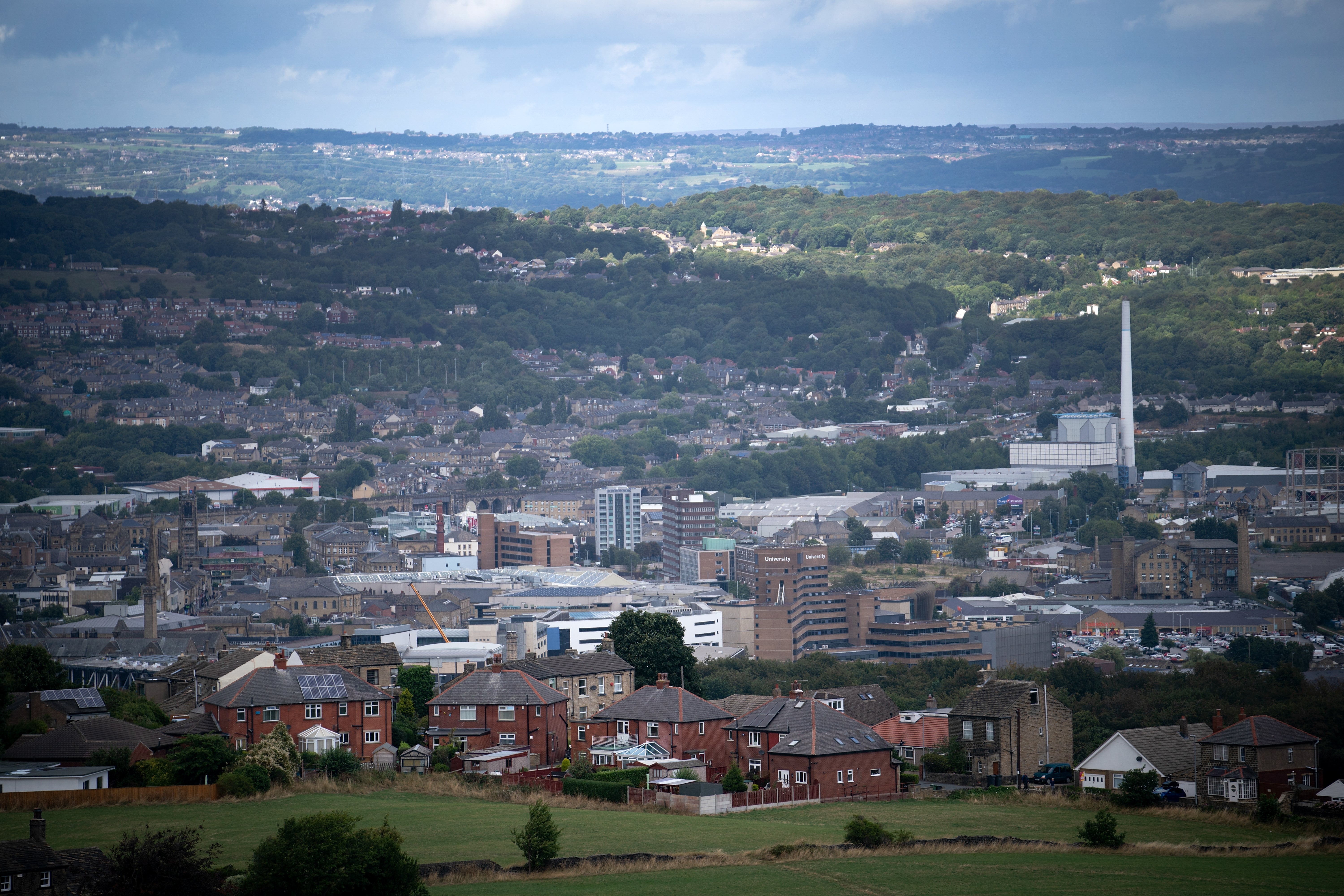 The fire happened in Clare Hill in Huddersfield