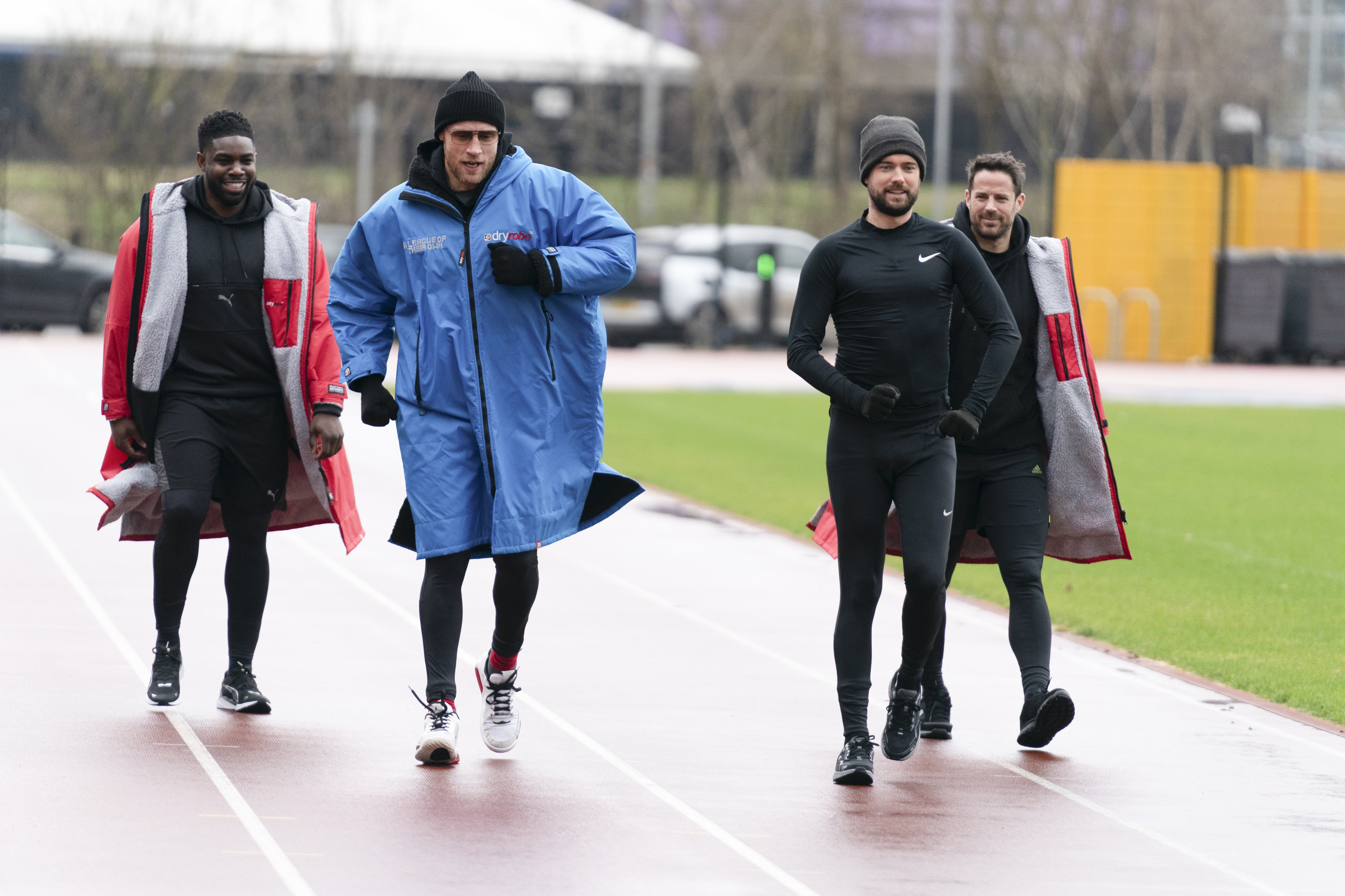 Undated Handout Photo from A League Of Their Own Roadtrip: Loch Ness To London. Pictured: (L-R) Micah Richards and Freddie Flintoff and Jack Whitehall and Jamie Redknapp . See PA Feature SHOWBIZ TV ALOTO. Picture credit should read: PA Photo/ © Sky UK Ltd. WARNING: This picture must only be used to accompany PA Feature SHOWBIZ TV ALOTO.