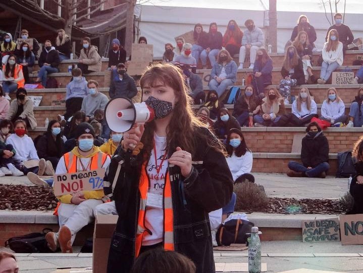 Students protest at the University of Exeter