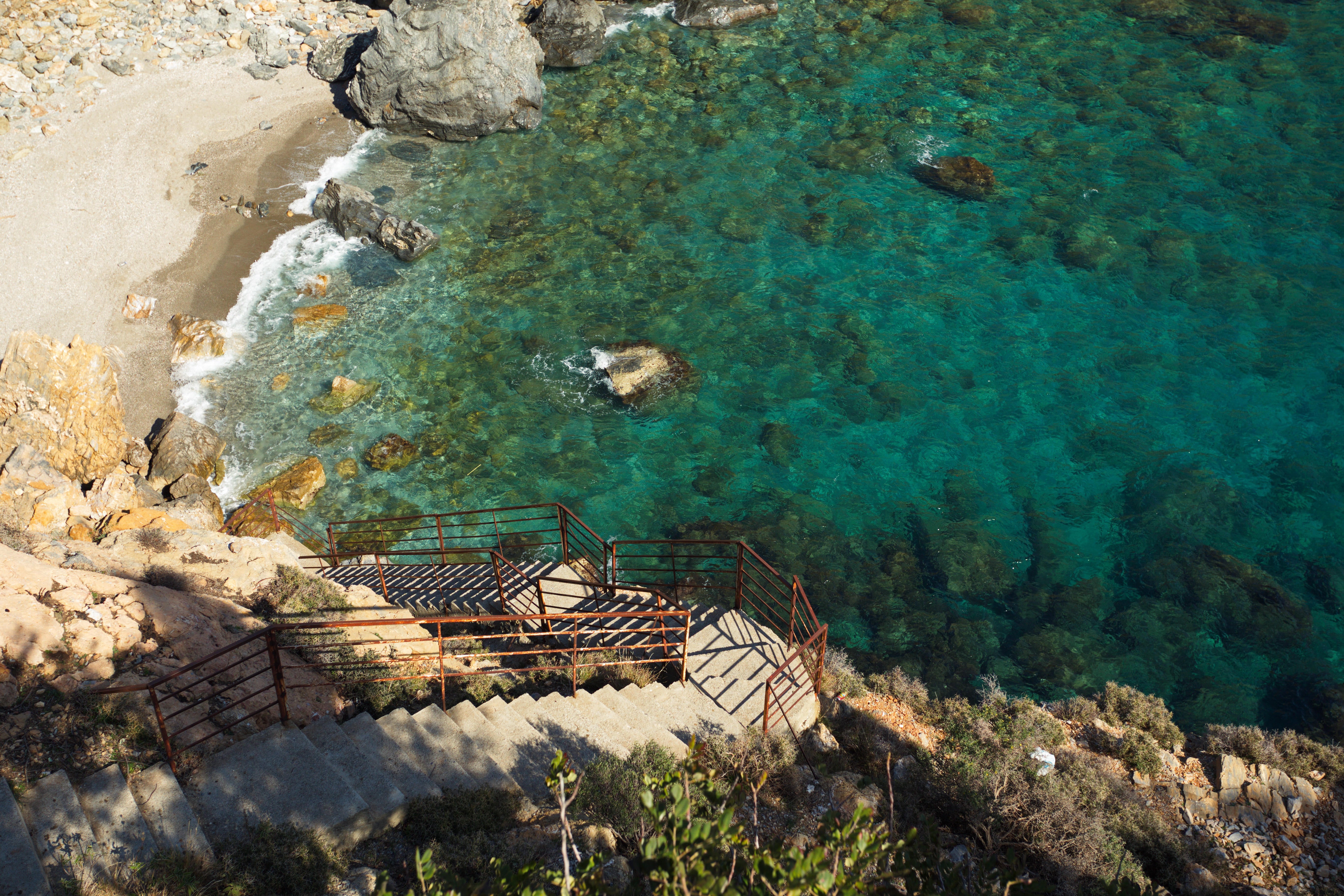 Stairs leading to lagoon in Turkey