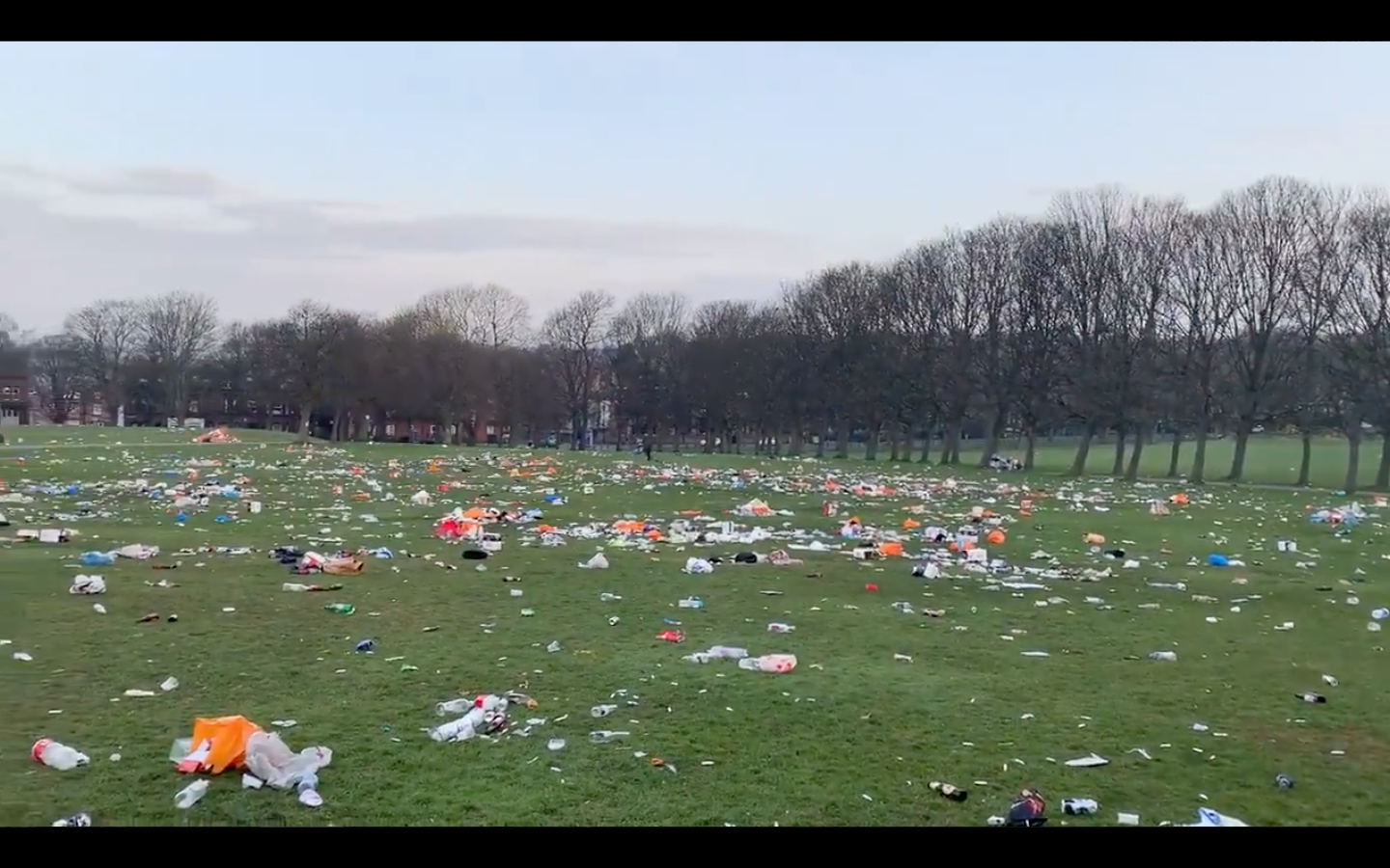 Leeds’ Woodhouse Moor was left covered in rubbish