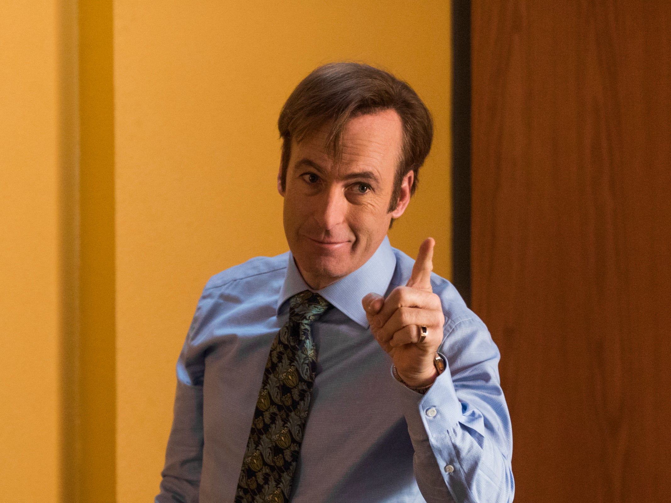 The actor as the unscrupulous lawyer Jimmy McGill in ‘Better Call Saul’, who transforms into the flamboyant criminal lawyer Saul Goodman from ‘Breaking Bad’