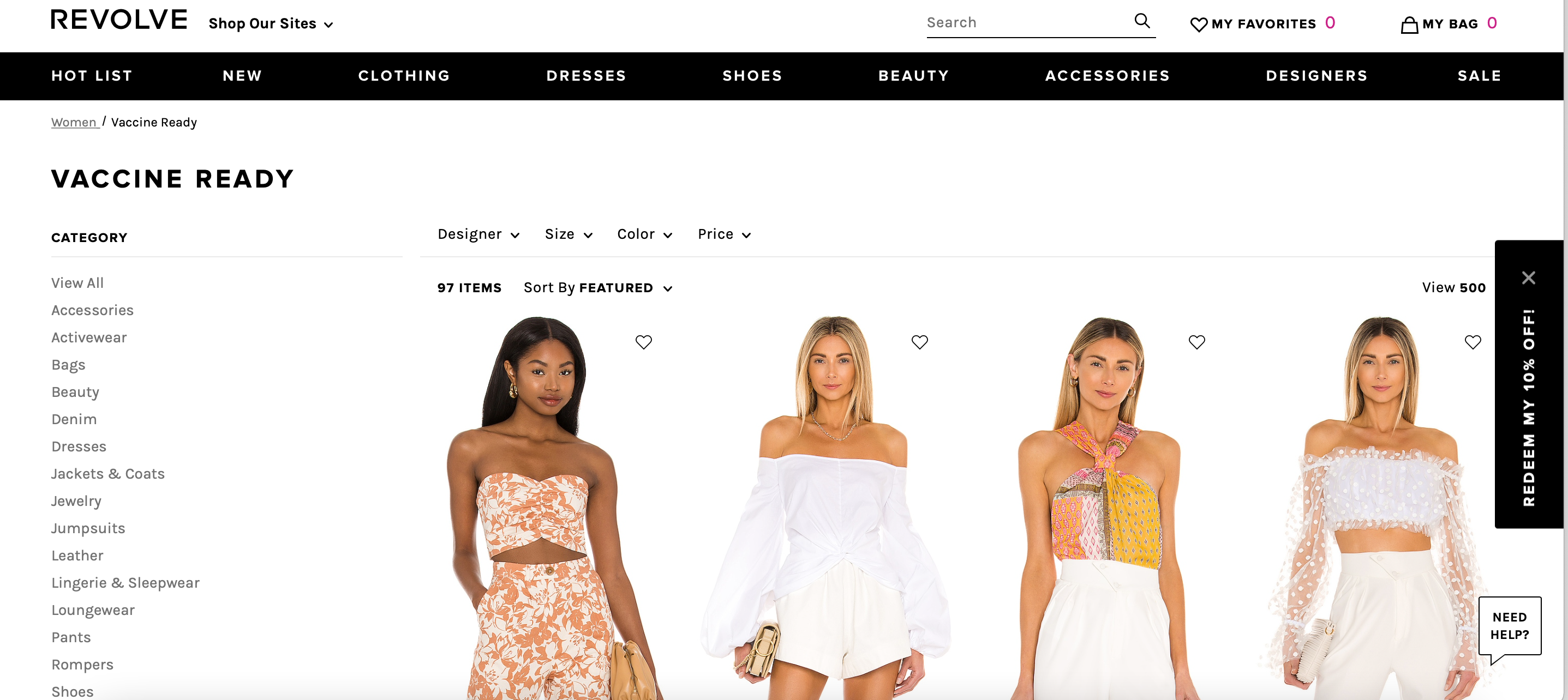 Revolve creates new Vaccine Ready category of clothing on its website