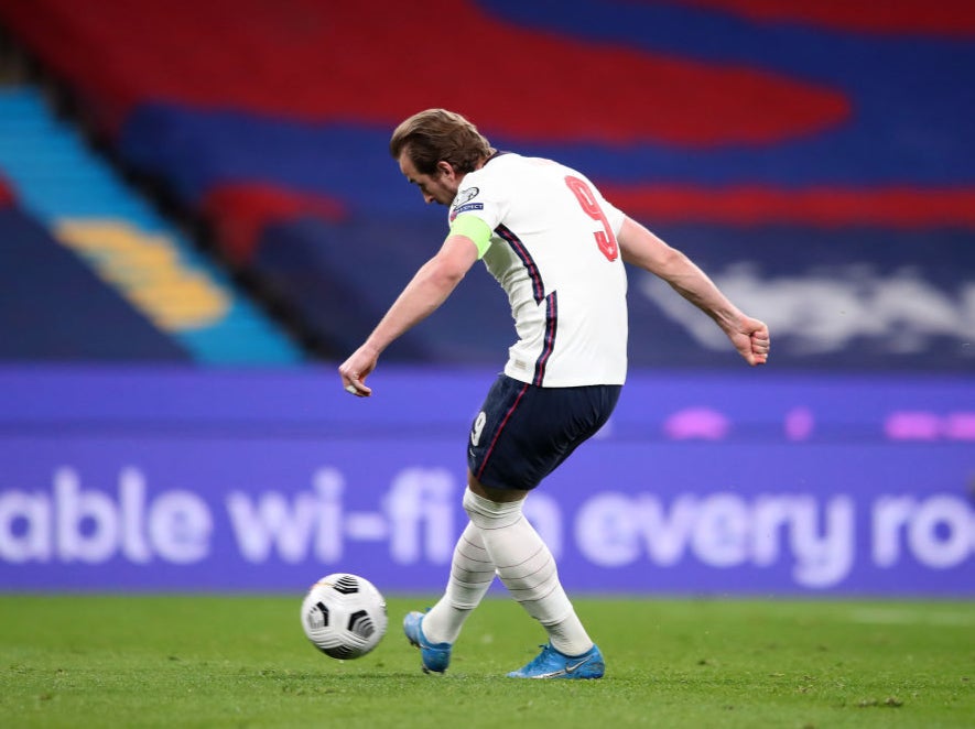 Harry Kane scores from the penalty spot