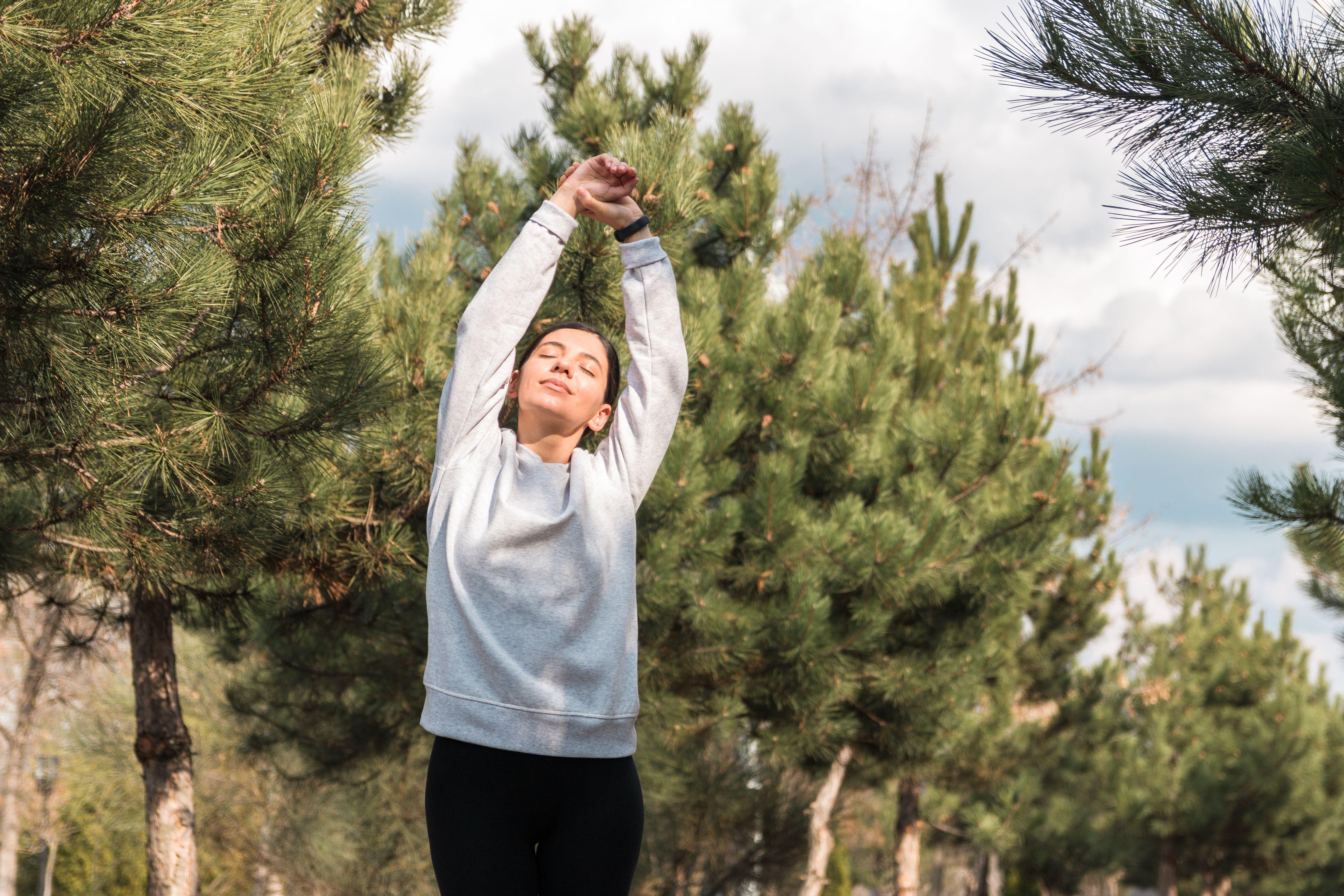 Woman taking a breather out in nature