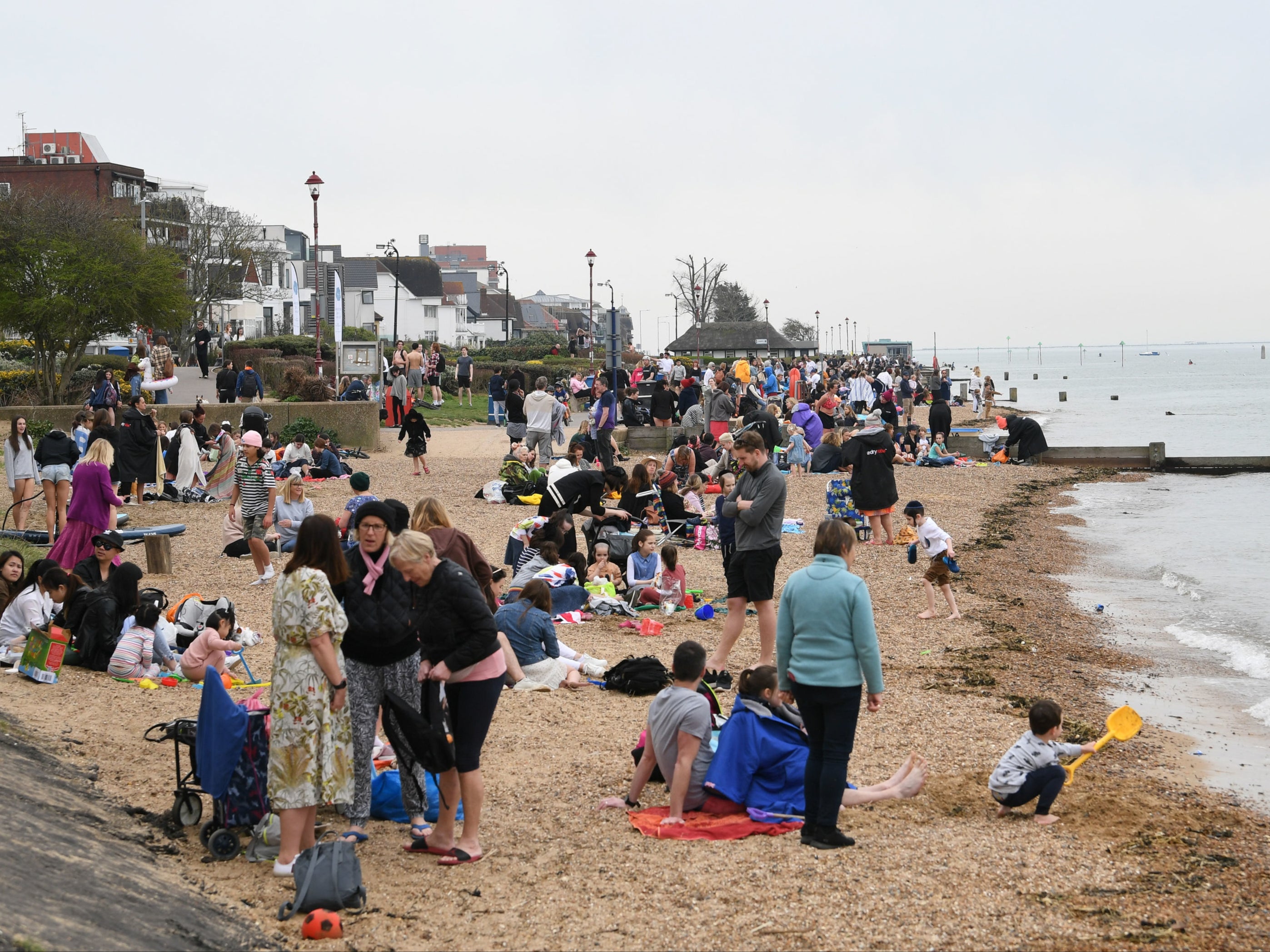 Chalkwell beach is a popular spot for