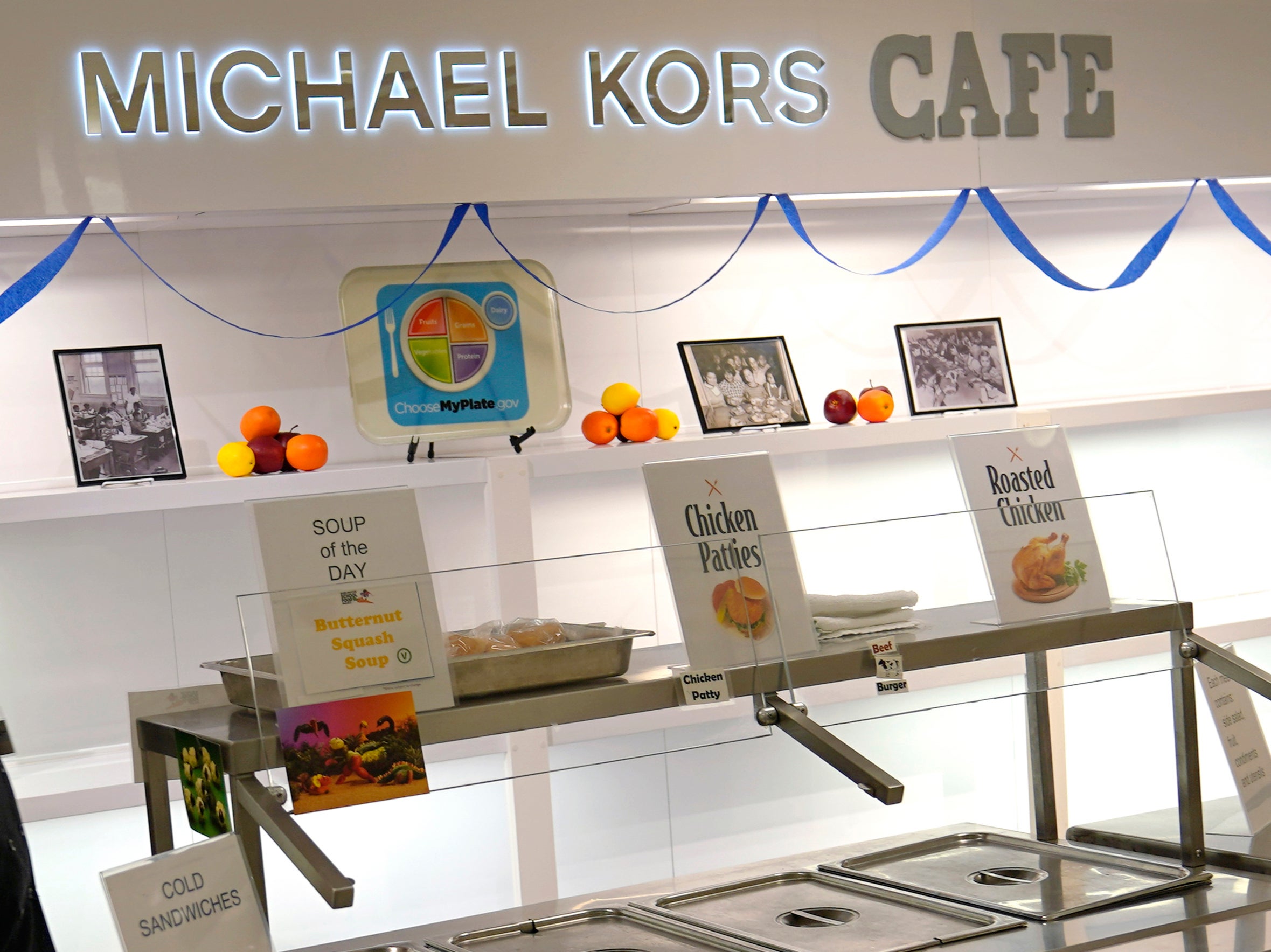 A cafeteria, which was built in the former retail space for designer Michael Kors on Monday, 22 March, 2021, at the school in Burlington, Vermont