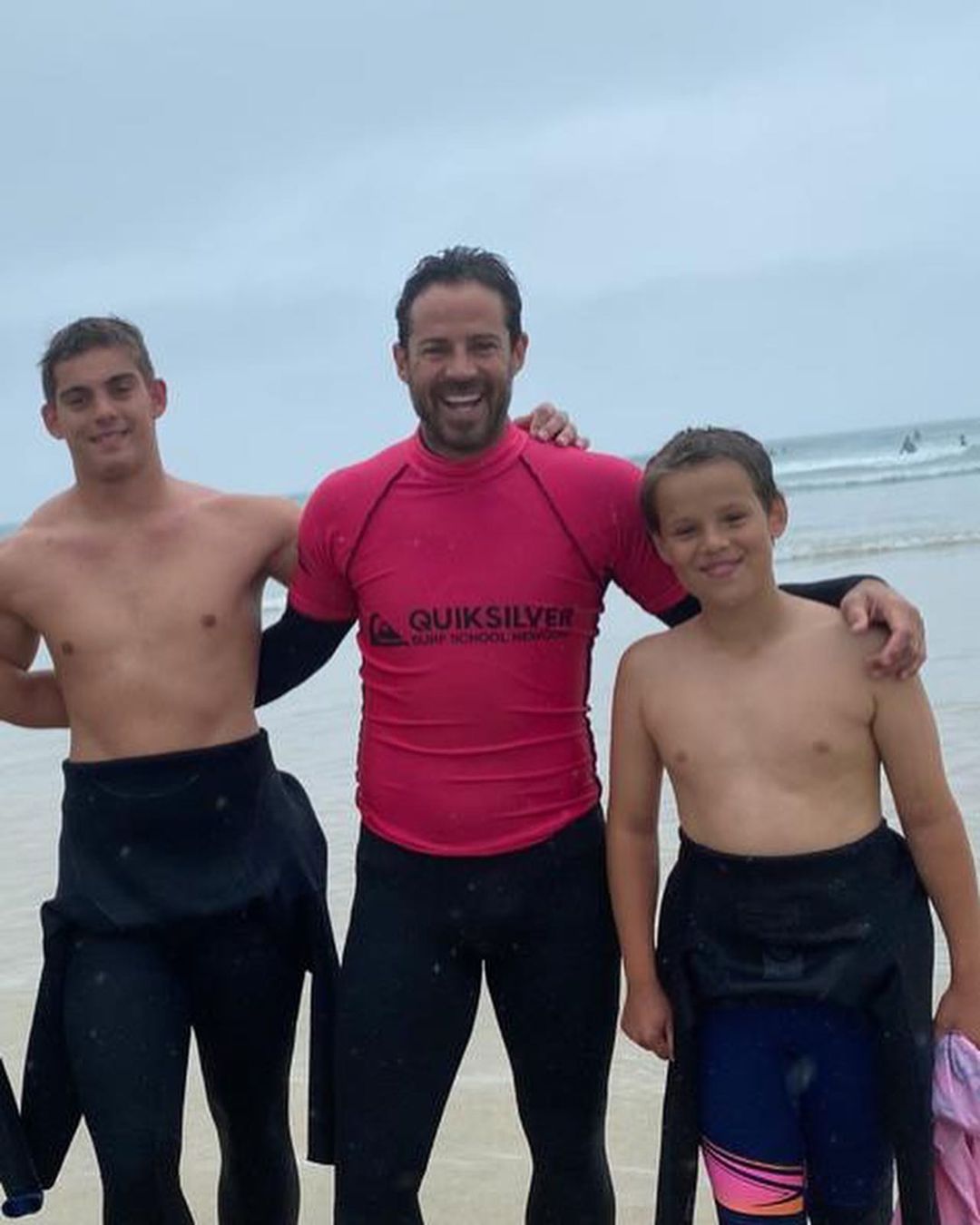 Jamie Redknapp with his sons, Charley, 16, and Beau, 12 (Jamie Redknapp/PA)