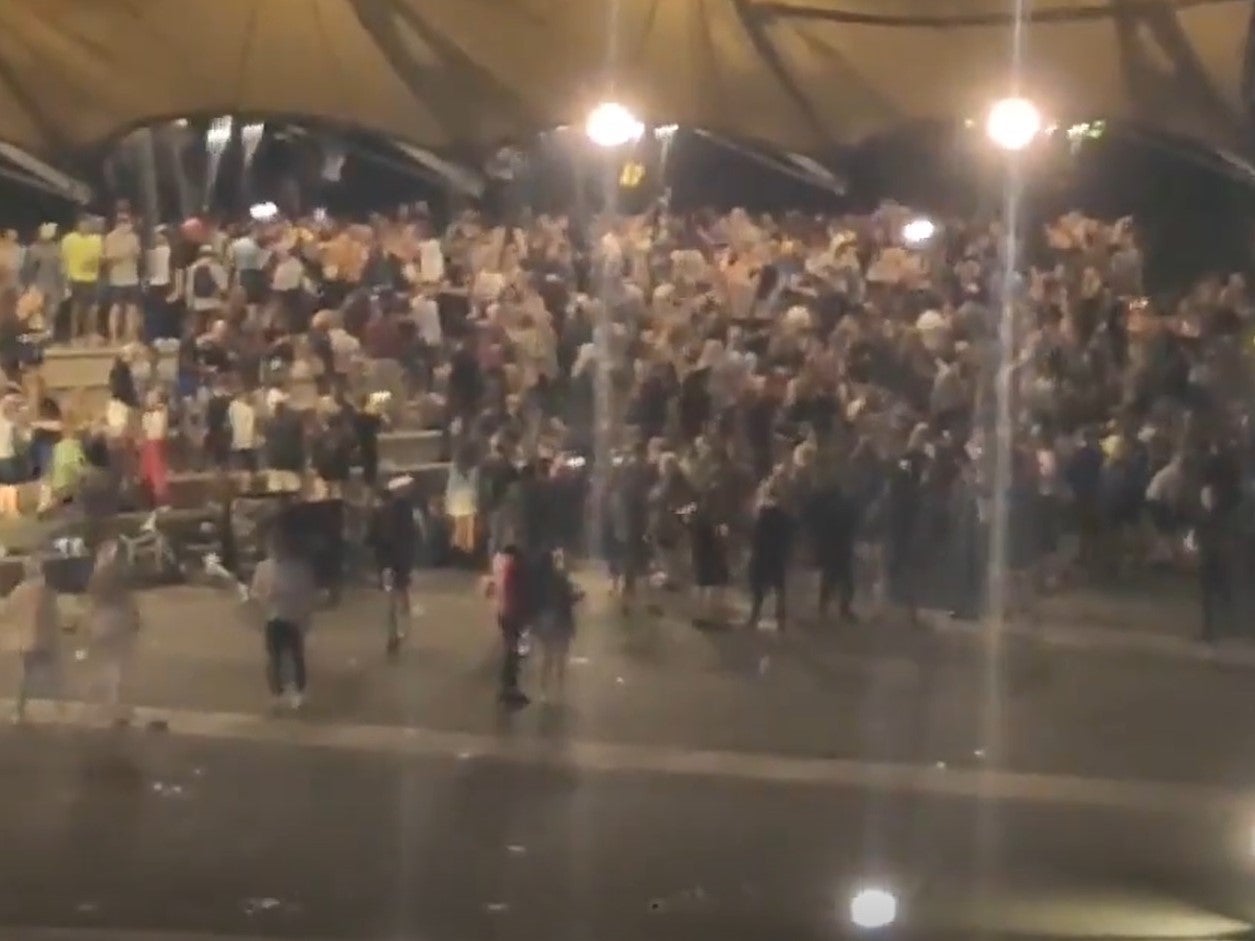 Revellers at Castlefield Bowl, Manchester
