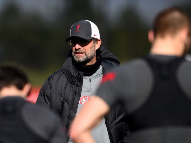 Jurgen Klopp takes Liverpool training