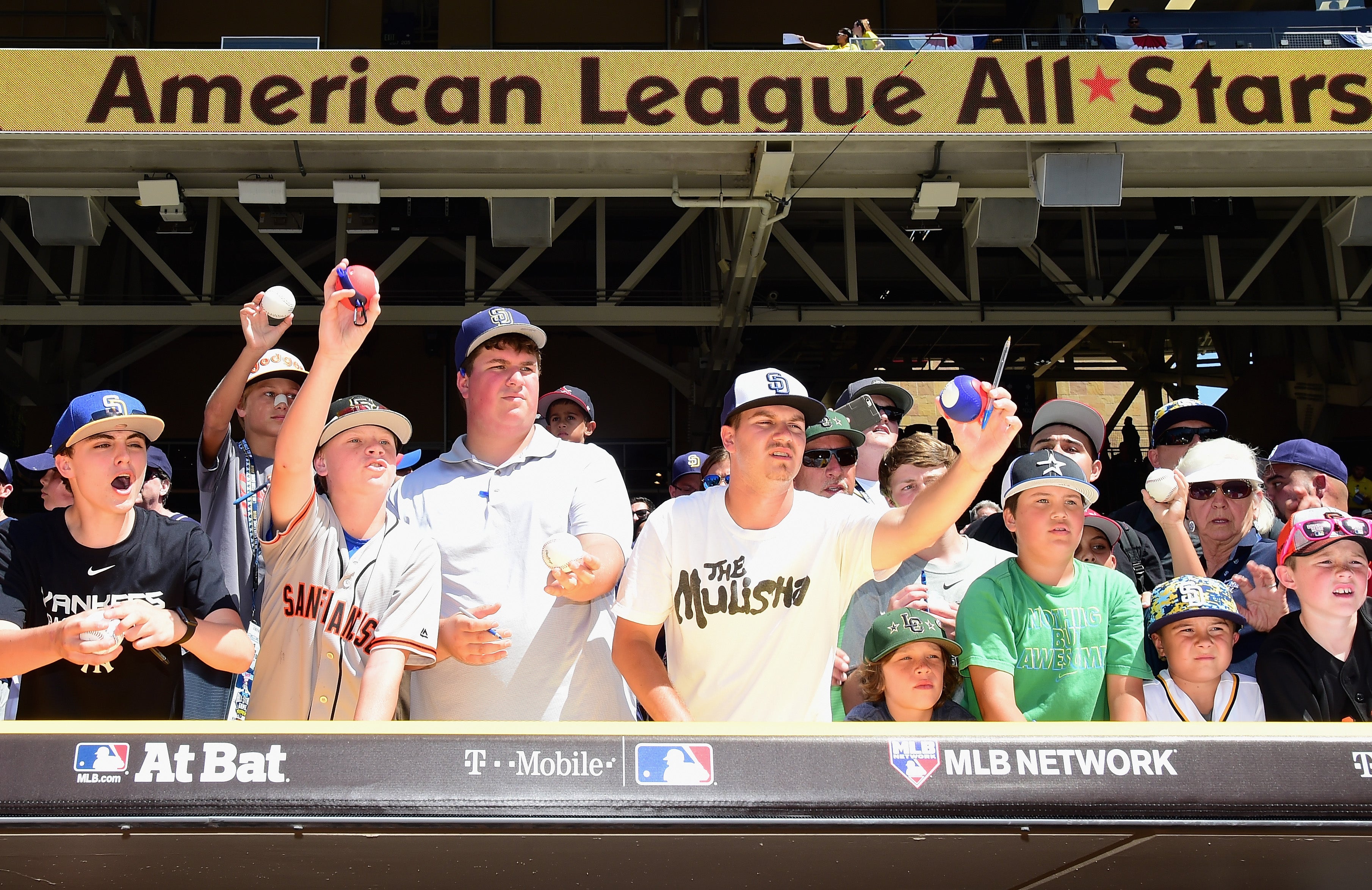 Fans wait for autographs ahead of the 2016 MLB All-Star Game in San Diego, California.