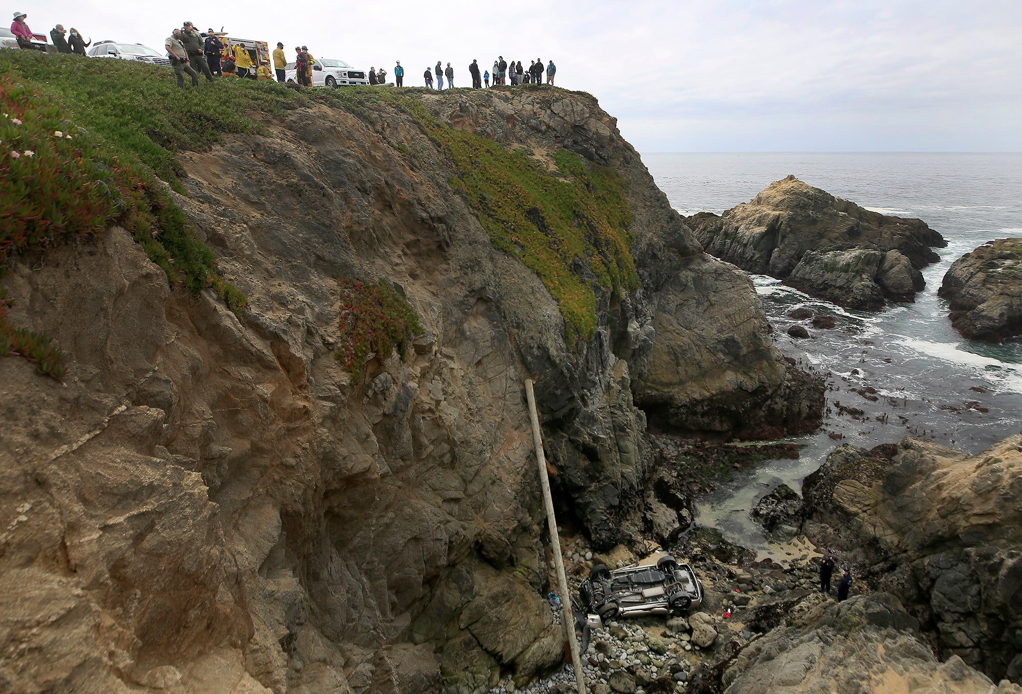 Car Over Cliff