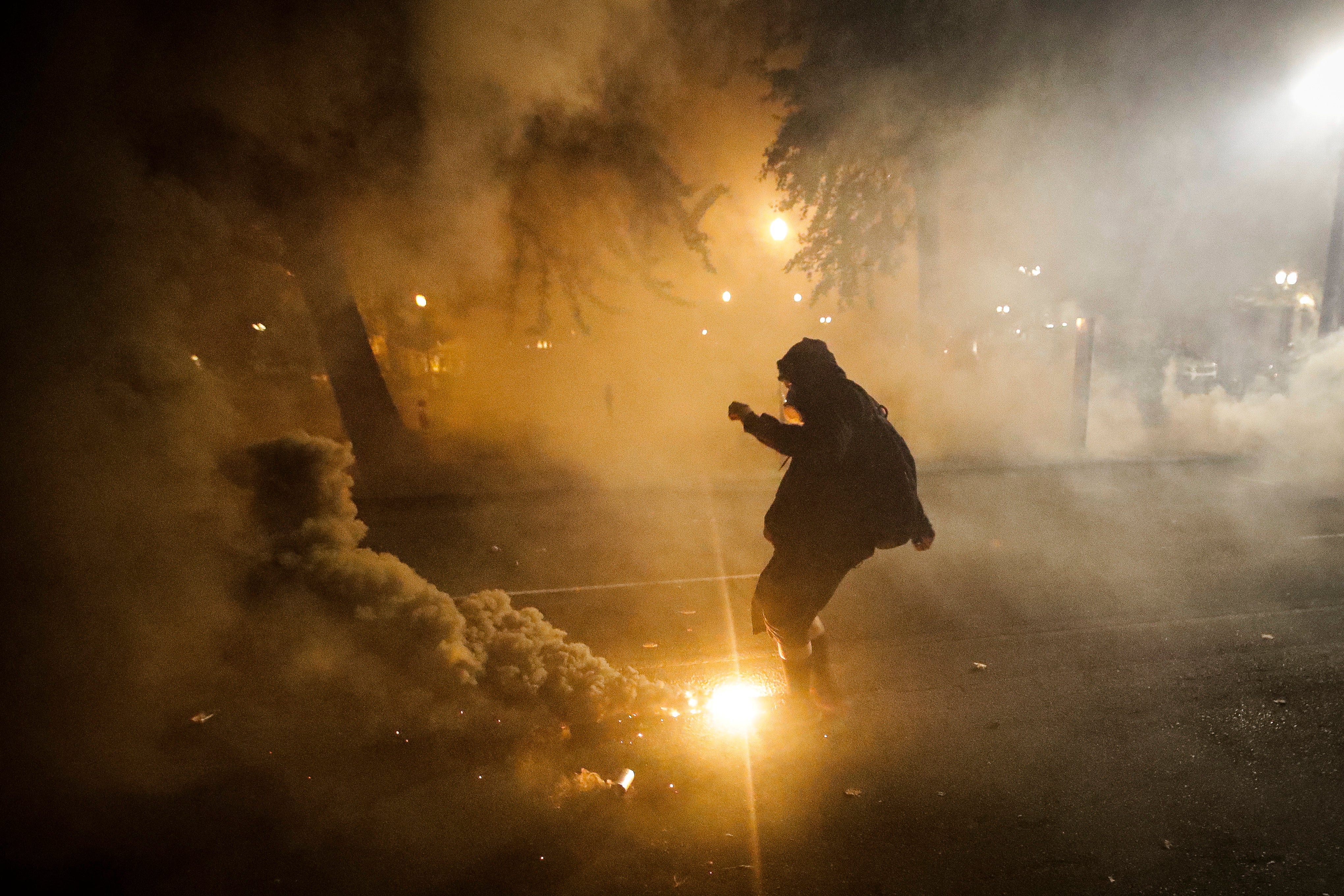 Protests-Firebombs-Arrest