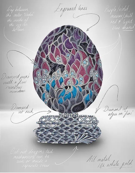 The design for the Game of Thrones egg