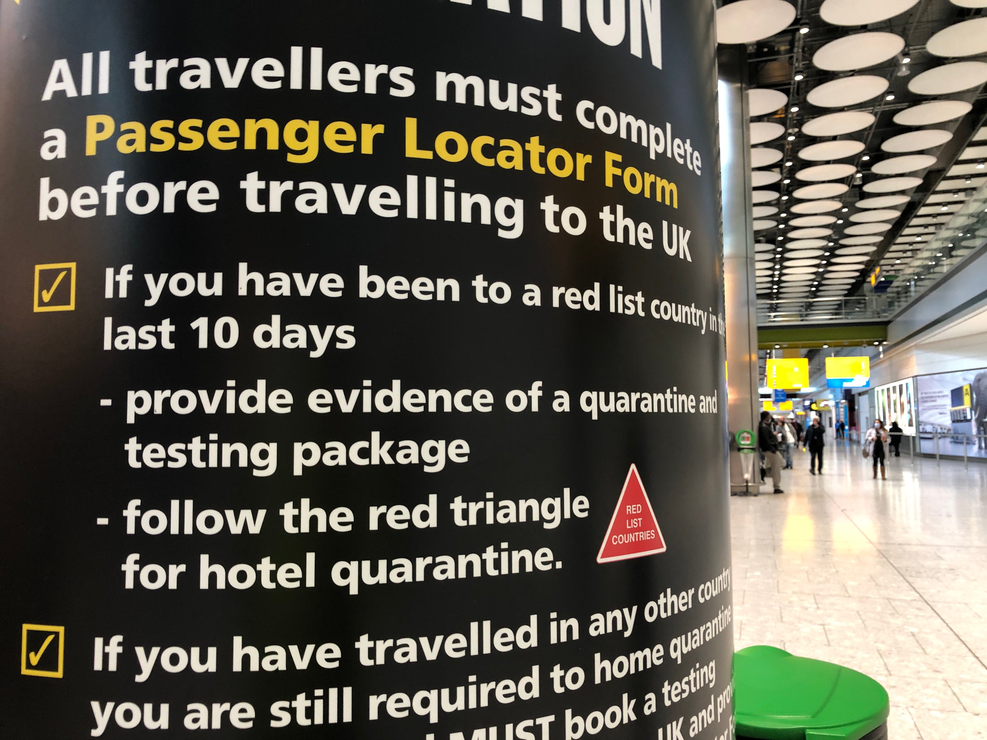 Tricky times: a UK border force sign at Heathrow Terminal 5