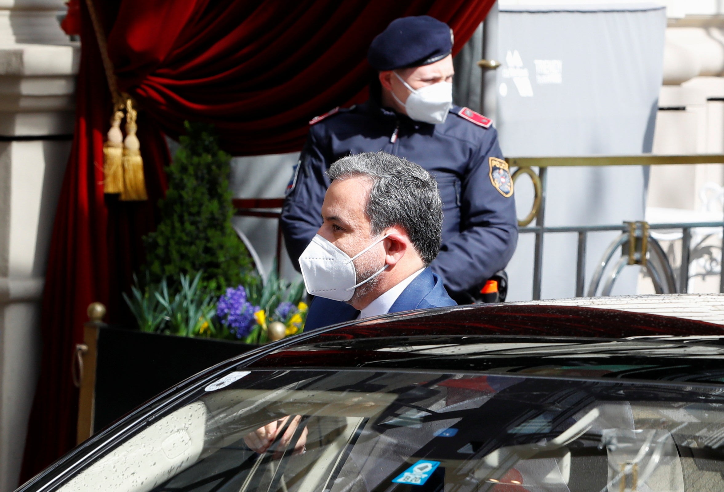 Iran’s deputy at the Ministry of Foreign Affairs, Abbas Araghchi, arrives at a meeting of the JCPOA Joint Commission in Vienna, on 6 April