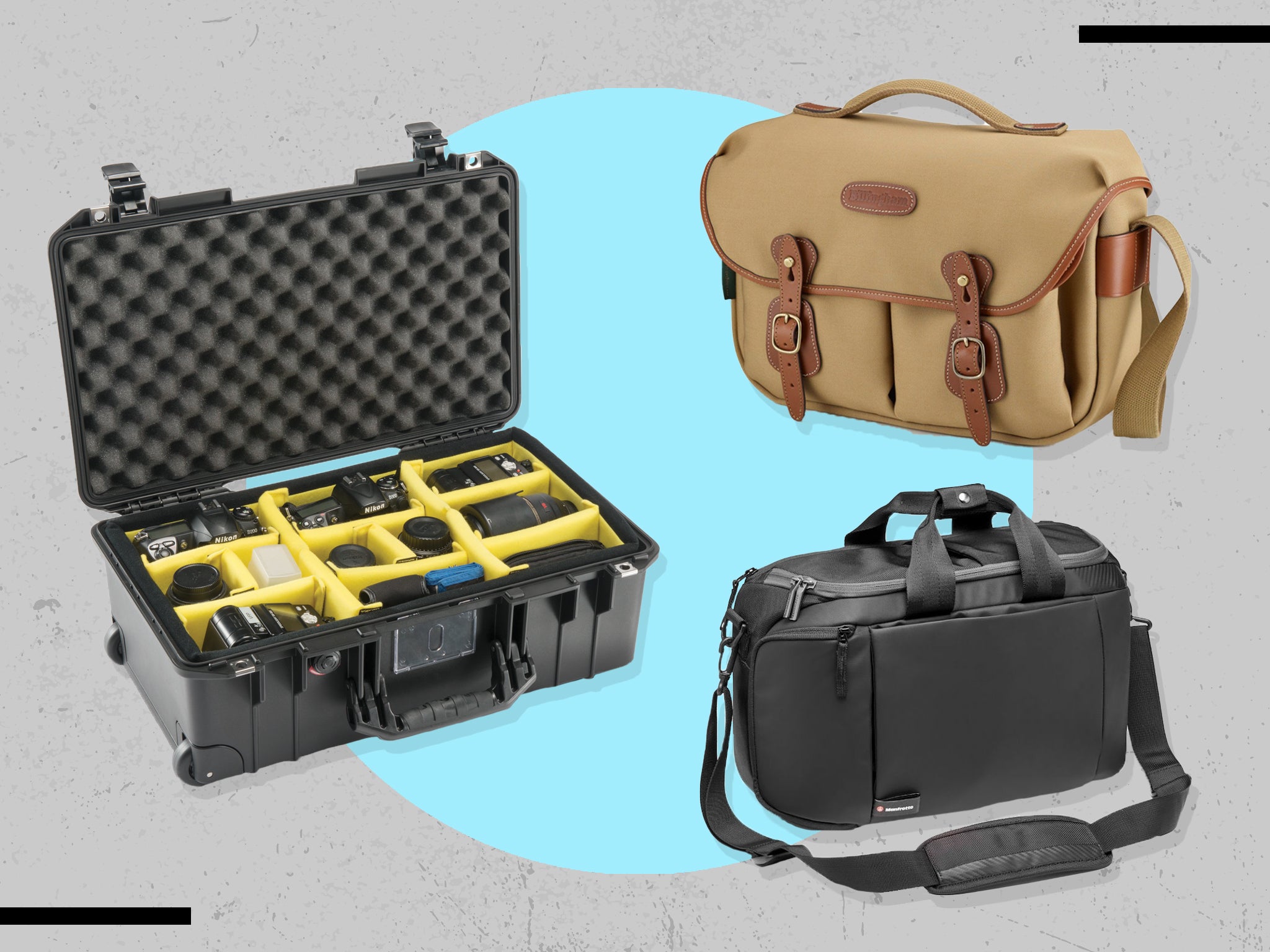 These bags were tested with two camera setups and a drone, as well as a 13in laptop