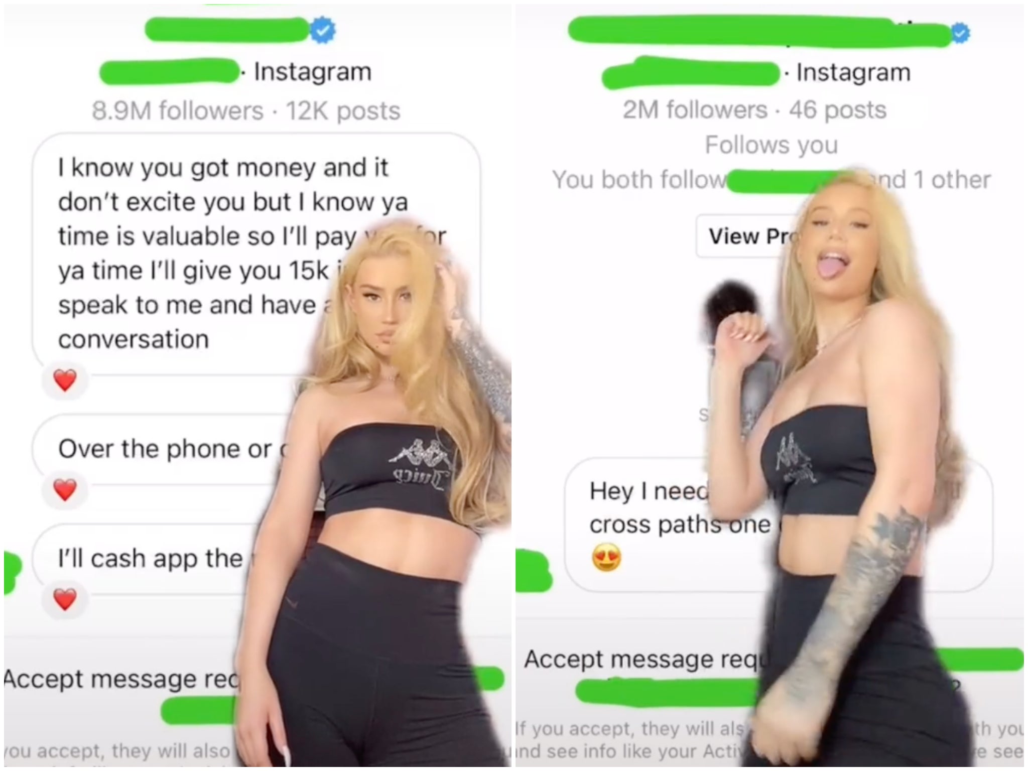 Iggy Azalea dances in front of her leaked Instagram DMs in a new TikTok video