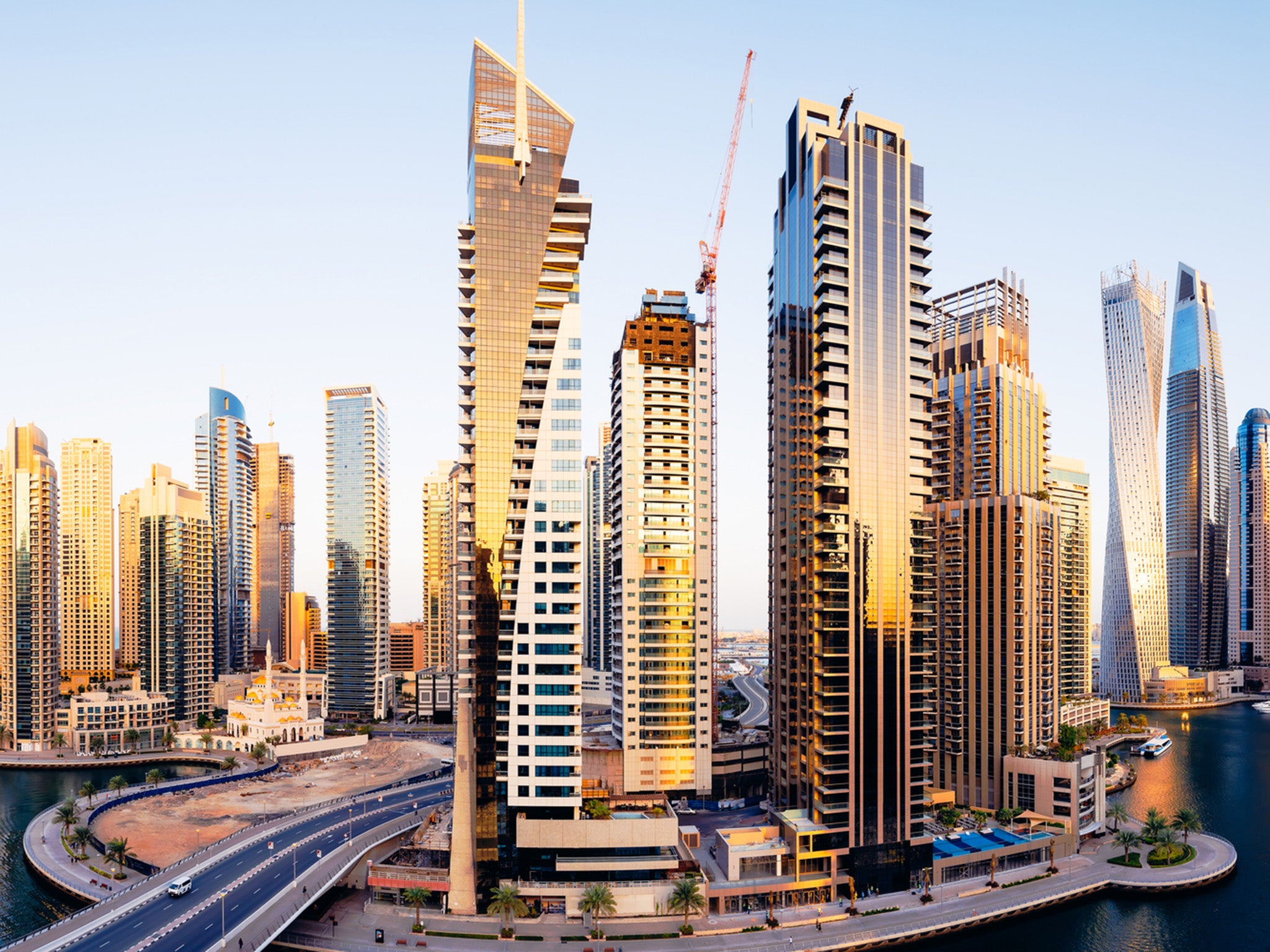 Footage was taken on a balcony in Dubai’s Marina district