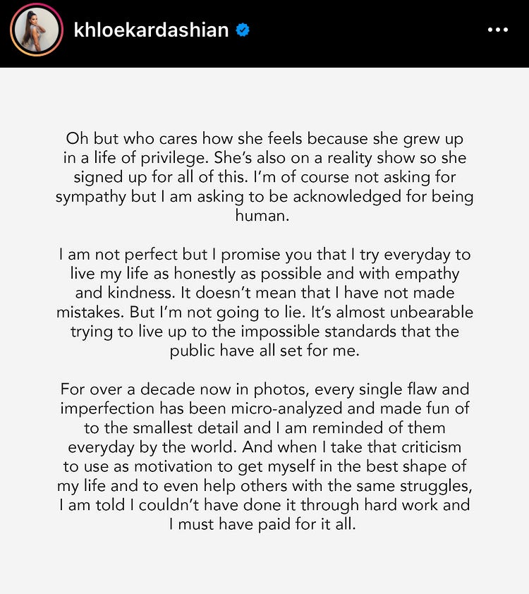 Khloe Kardashian’s message about body image