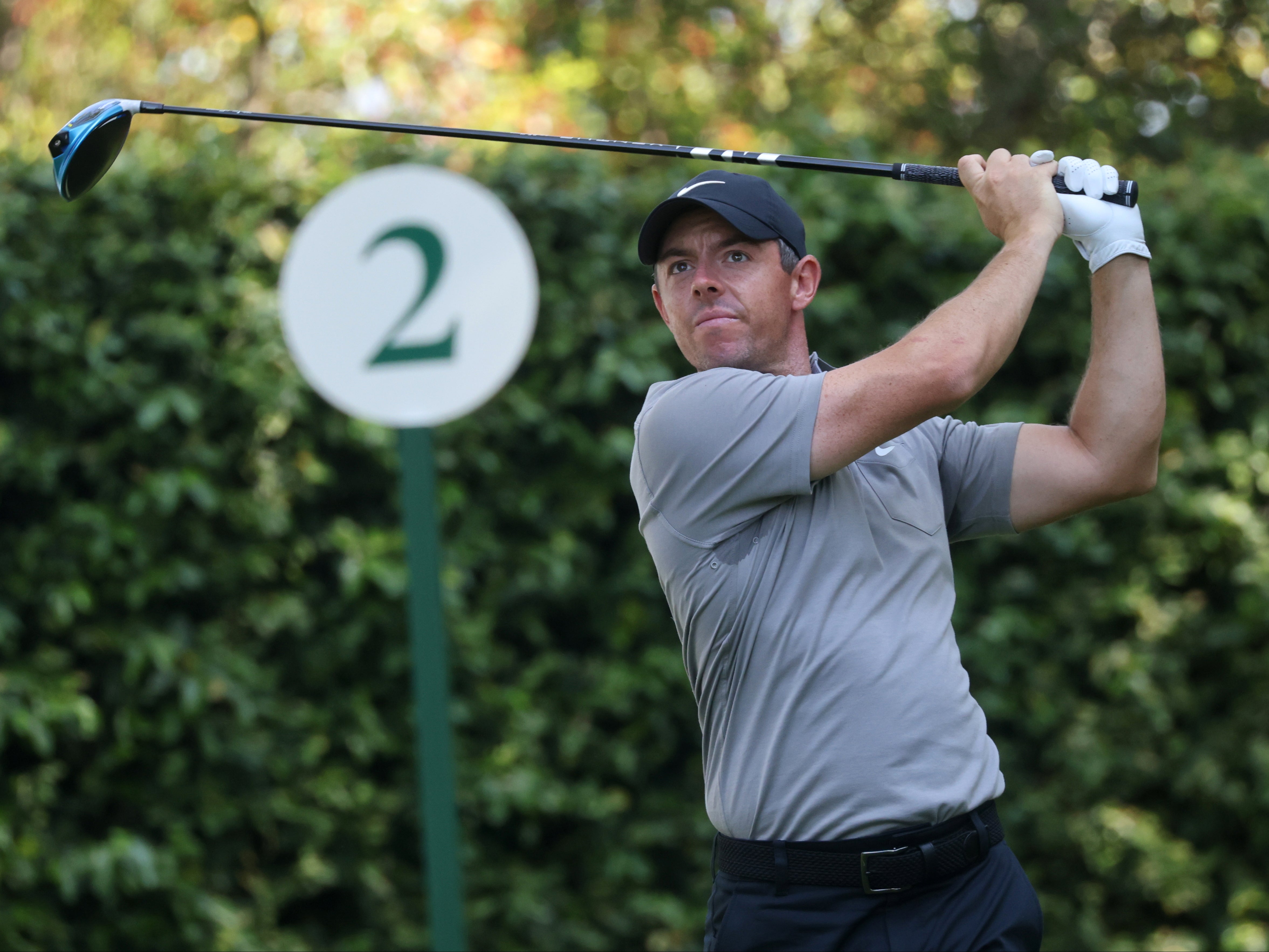 Rory McIlroy hits a tee shot