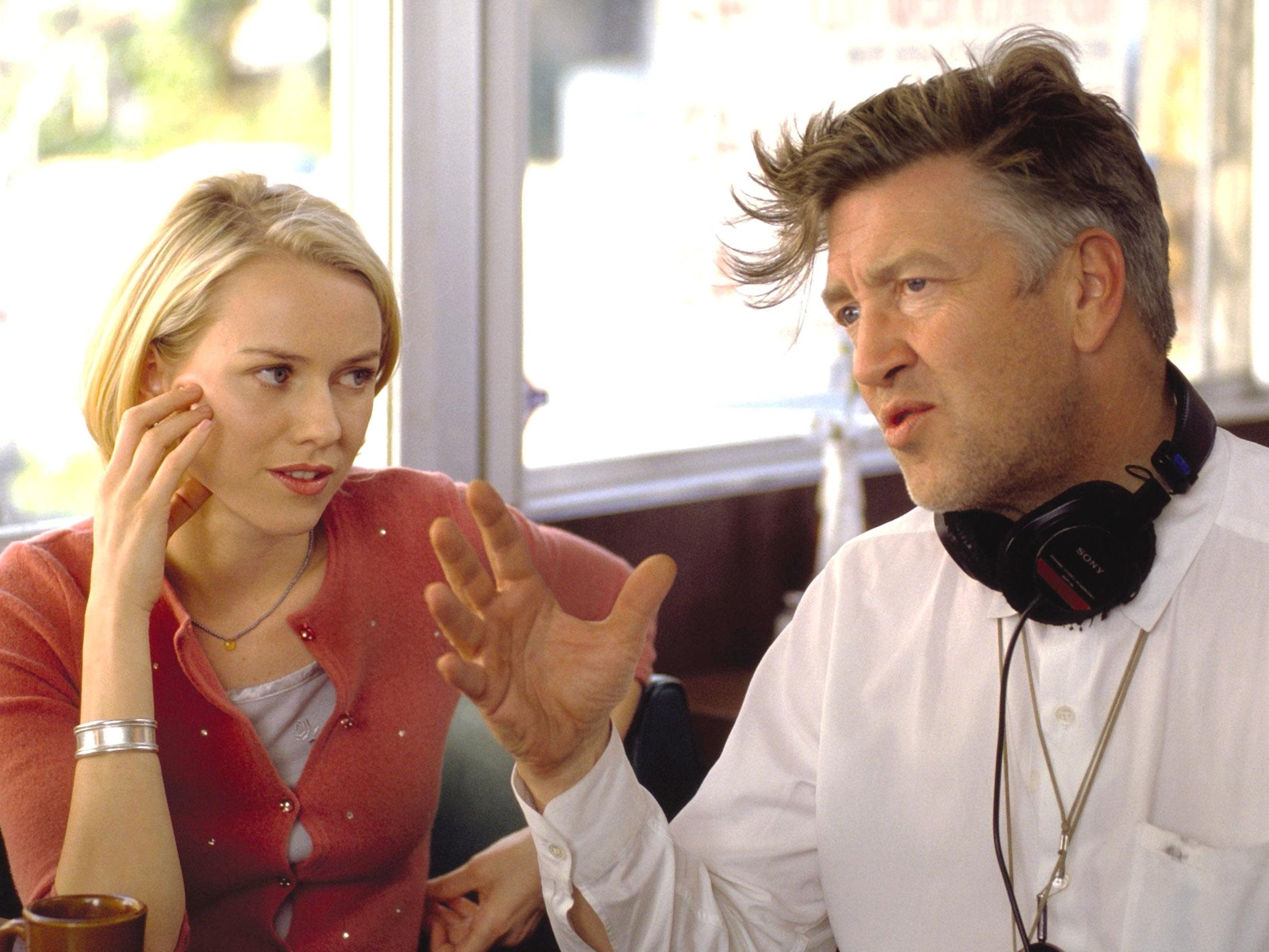 Naomi Watts and David Lynch on the set of ‘Mulholland Drive’