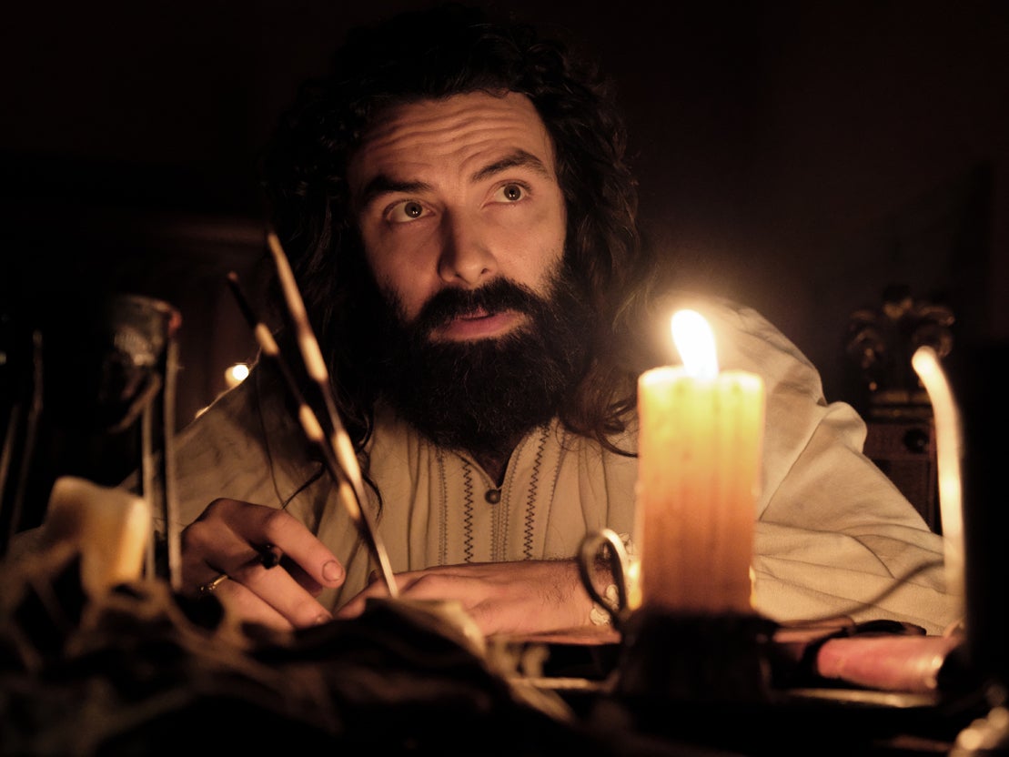 Aiden Turner as Da Vinci in Leonardo