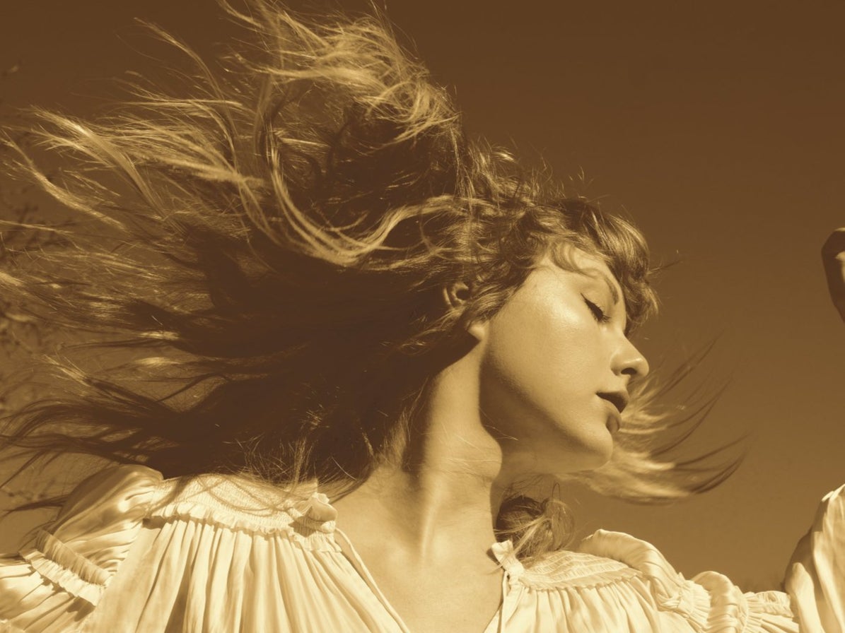 Swift in cover art for her re-recorded version of Fearless