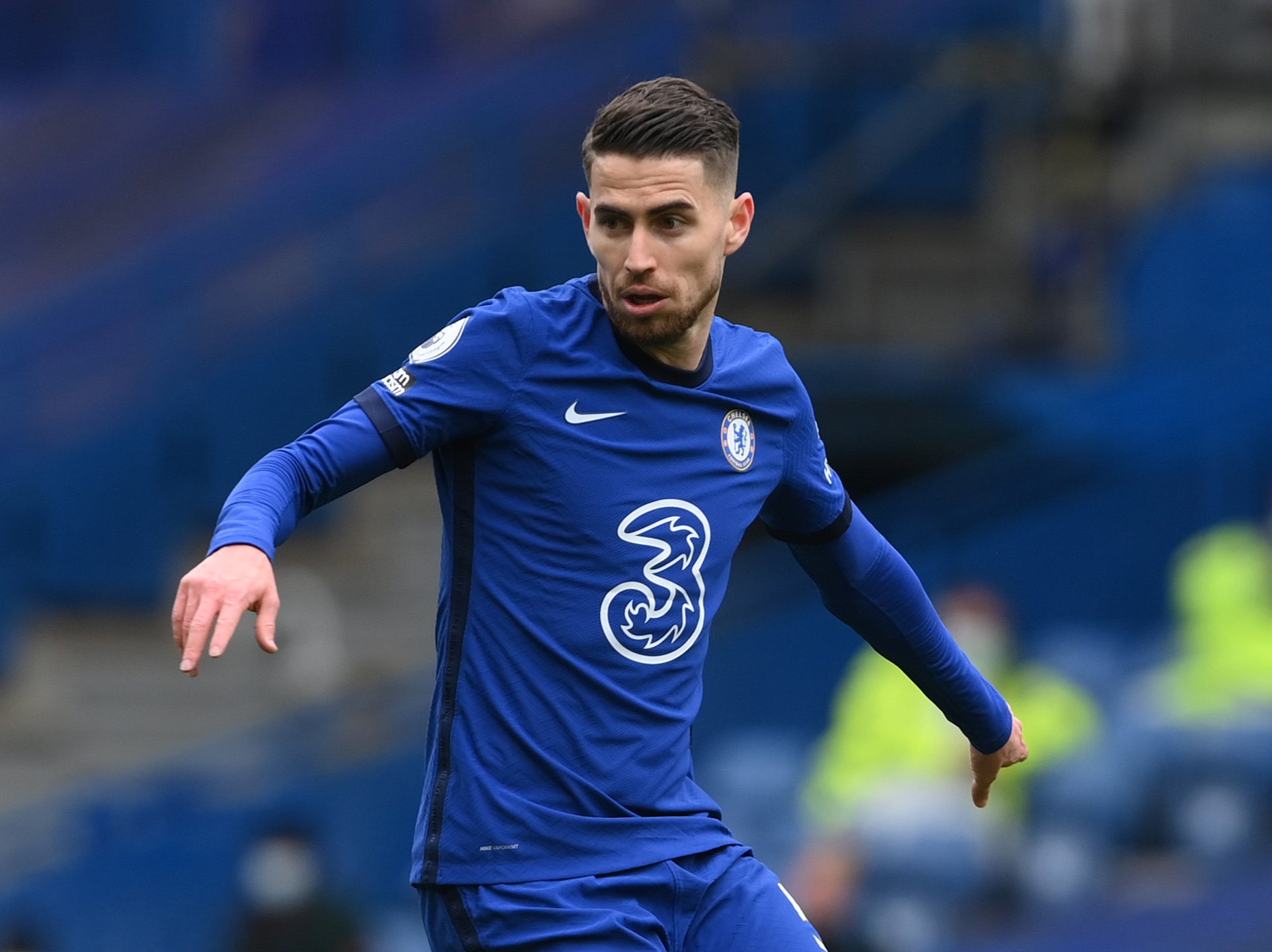 Chelsea midfielder Jorginho in action