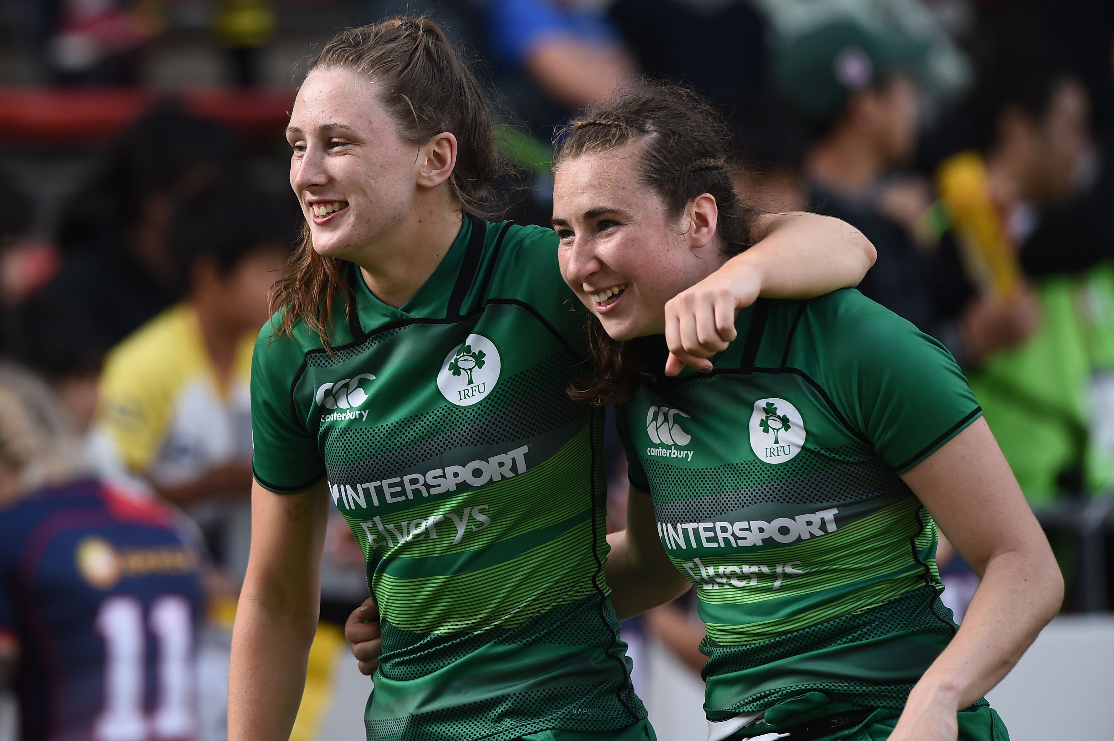 Eve Higgins (R) is set to make her international 15-a-side debut