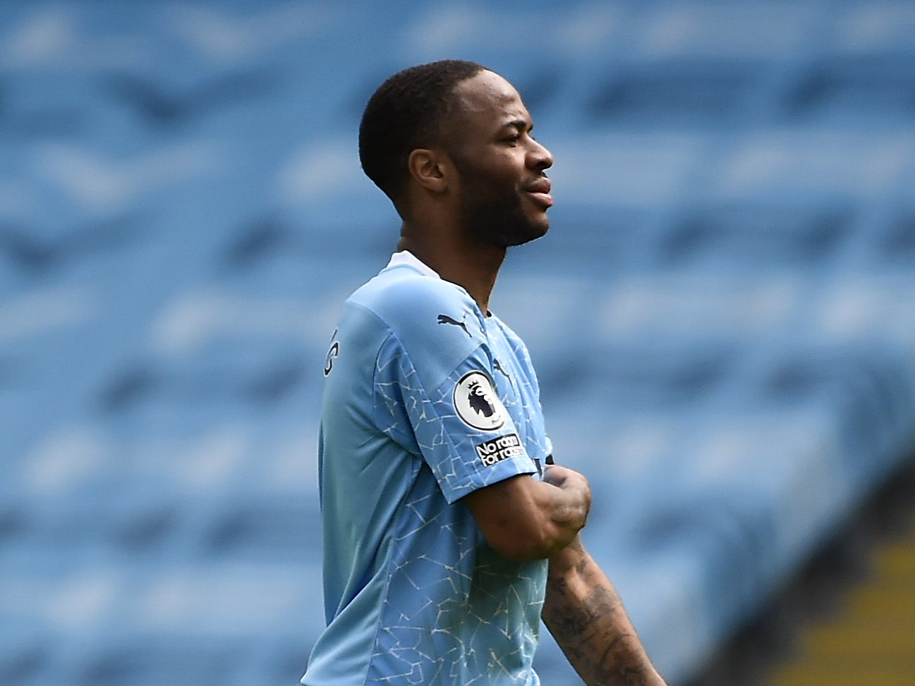 Raheem Sterling during Manchester City’s loss to Leeds