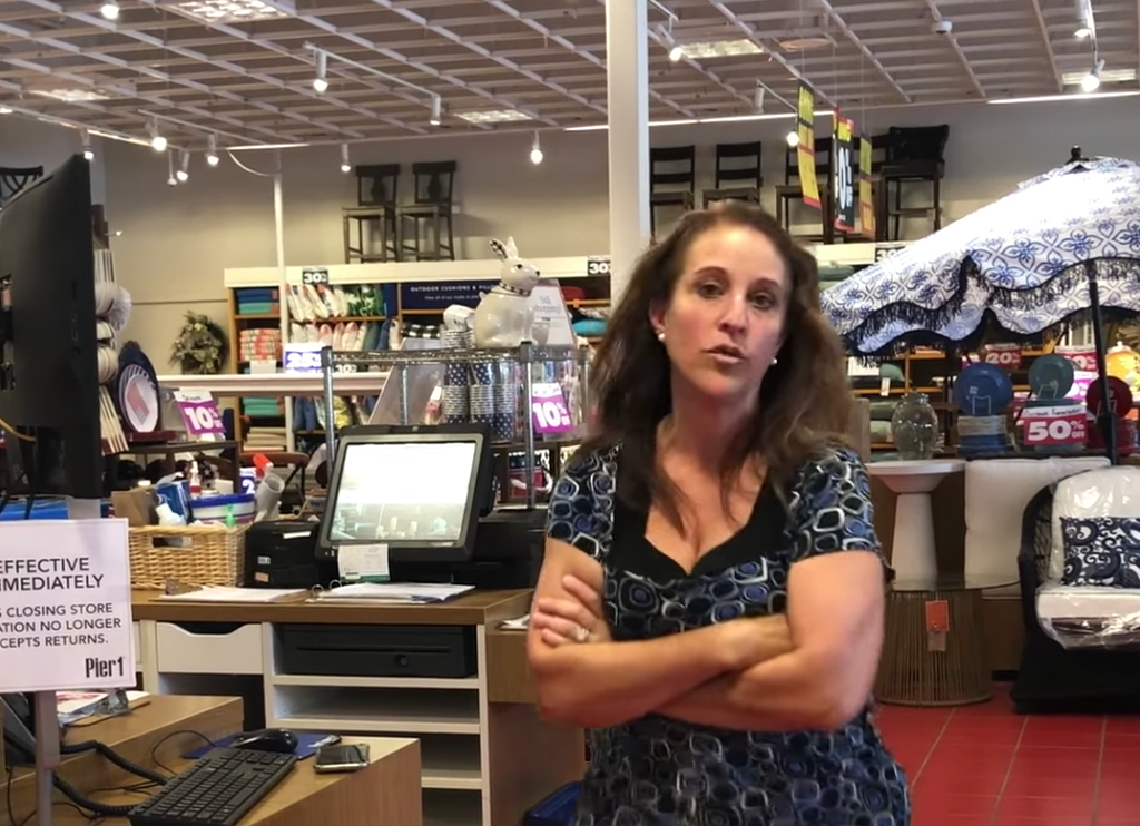 Debra Hunter approaches Heather Sprague shortly before coughing on her at a Pier 1 store in Florida