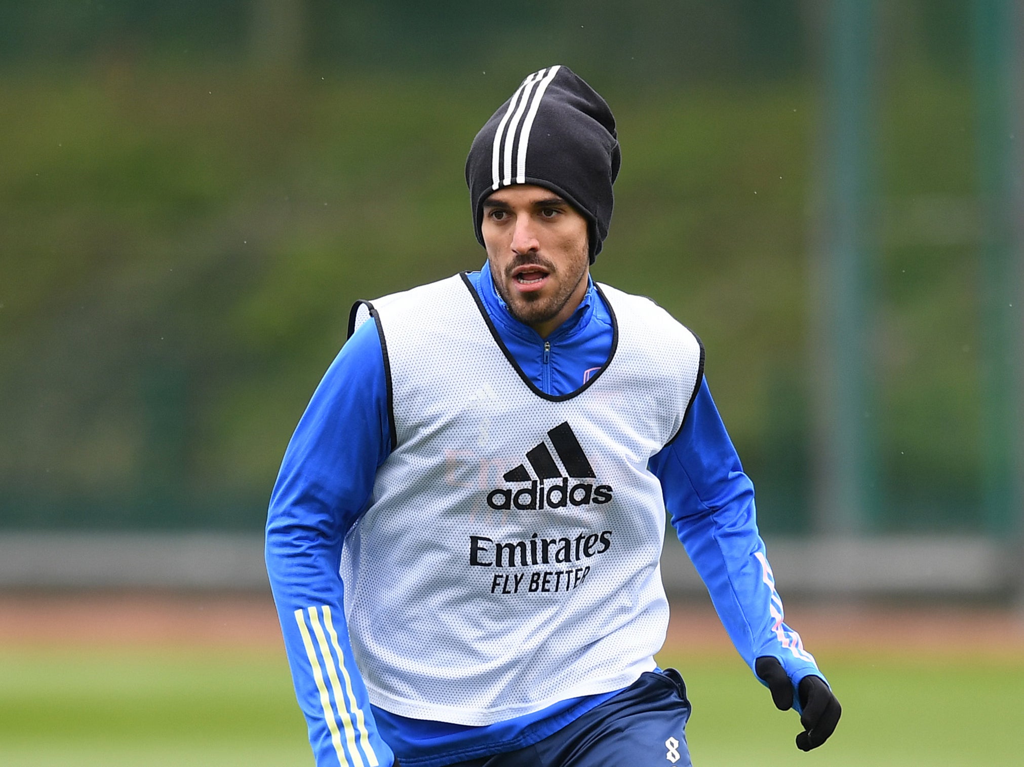 Midfielder Dani Ceballos in training for Arsenal