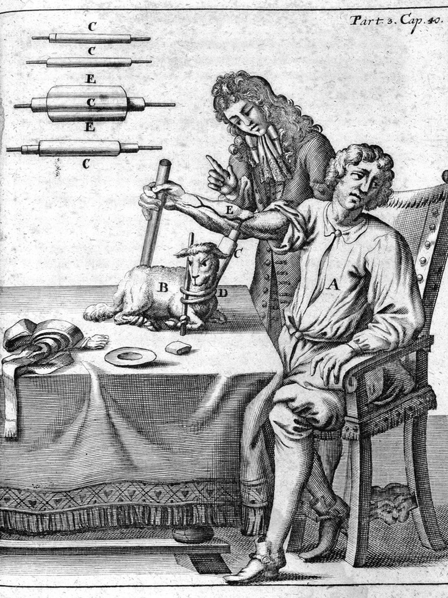 At the Royal Society, a coalition of scientists and physicians, men such as Robert Boyle, were trialling blood transfusions