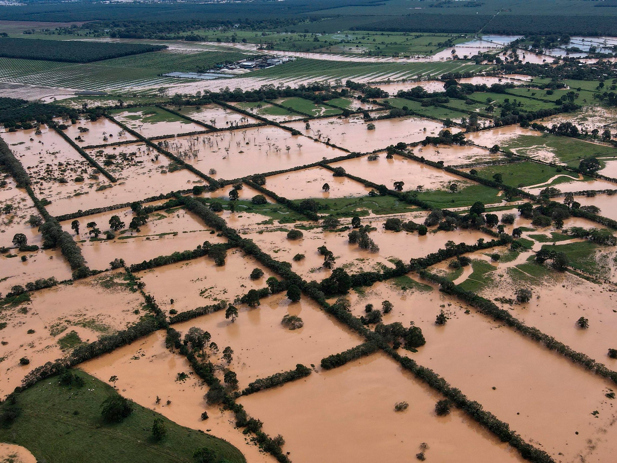 A village in Guatemala following heavy rains caused by Hurricane Eta