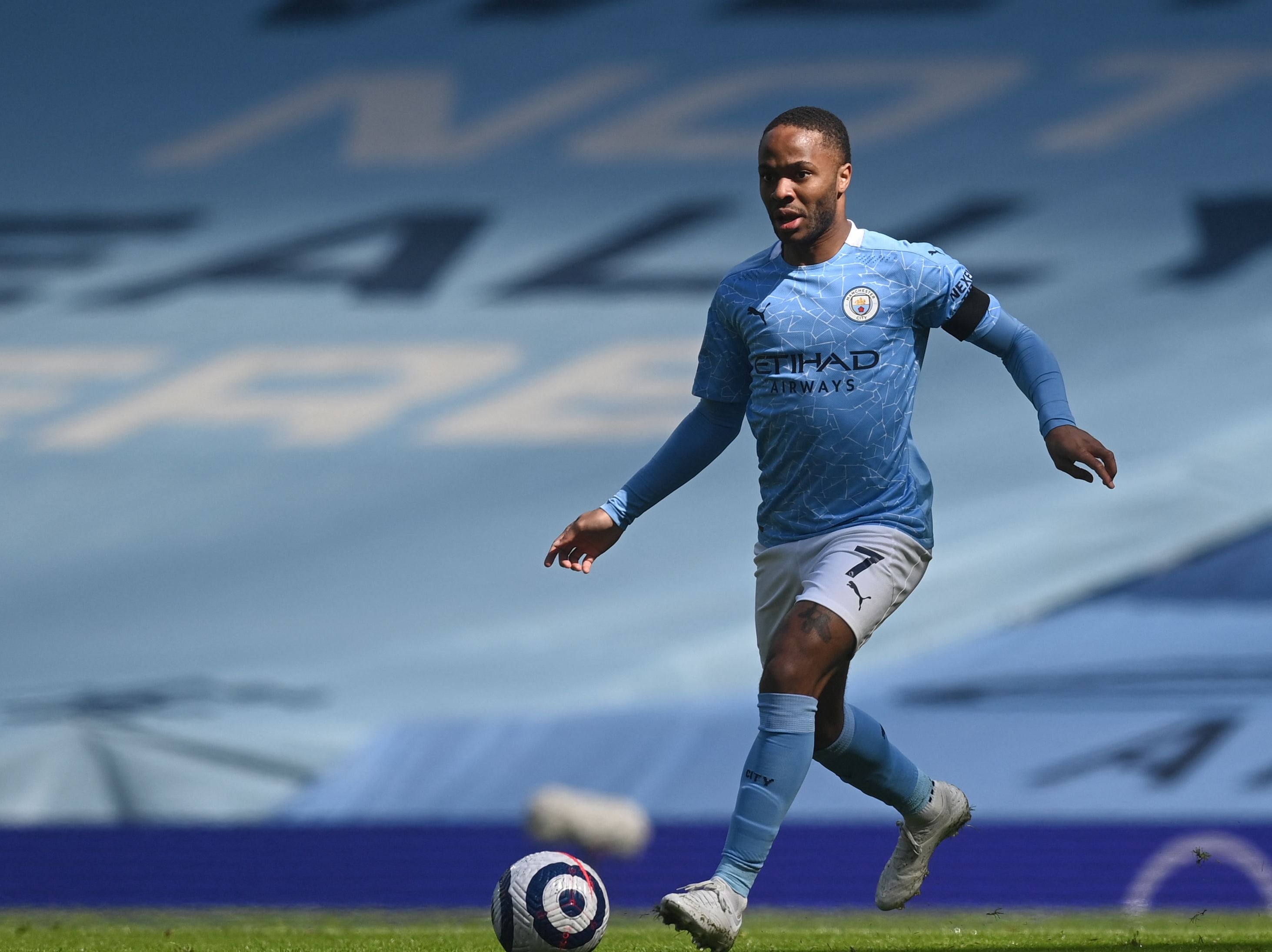 Raheem Sterling in action against Leeds