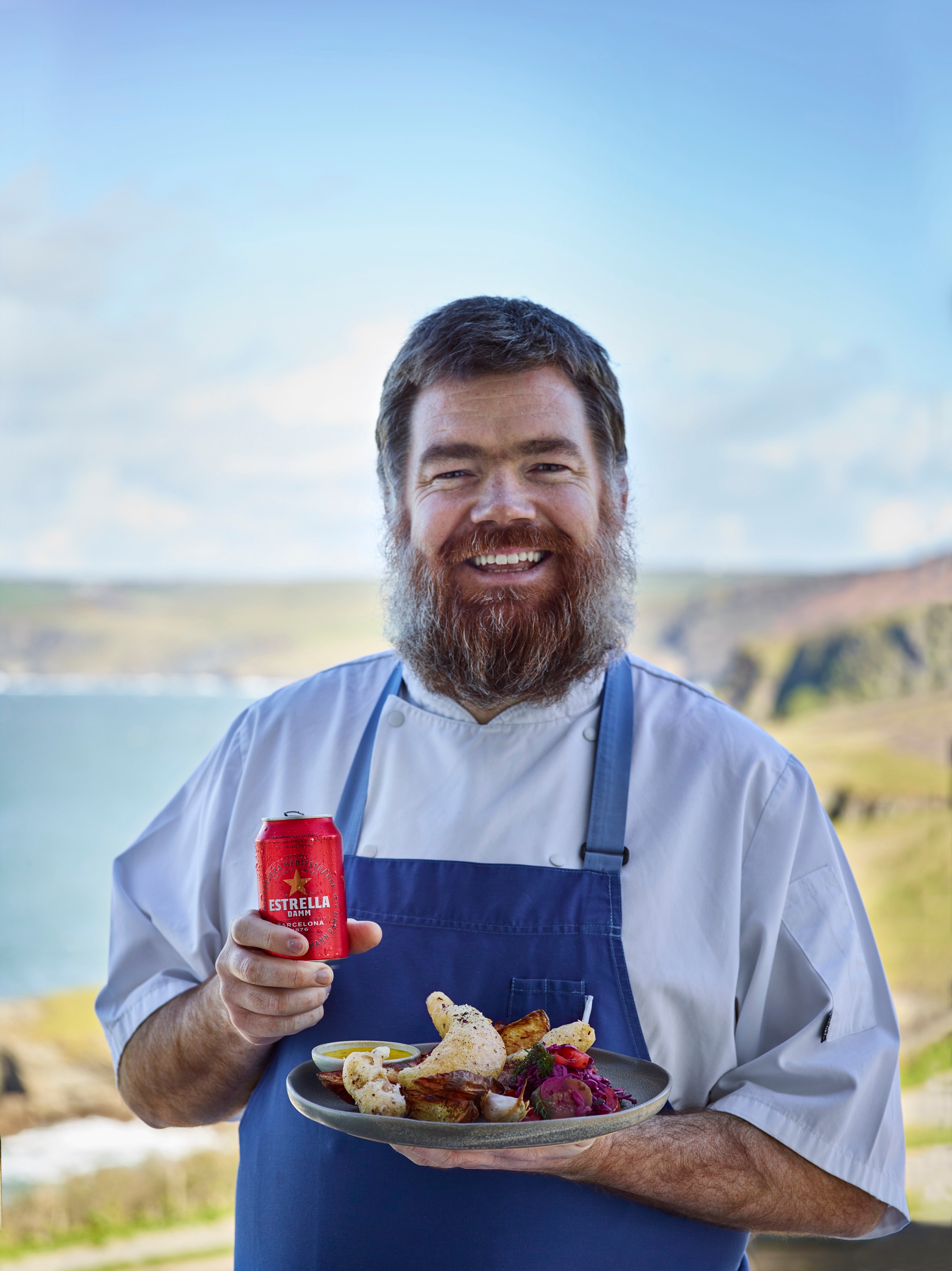 Nathan Outlaw with his fish supper of the future (Estrella Damm x Nathan Outlaw/PA)