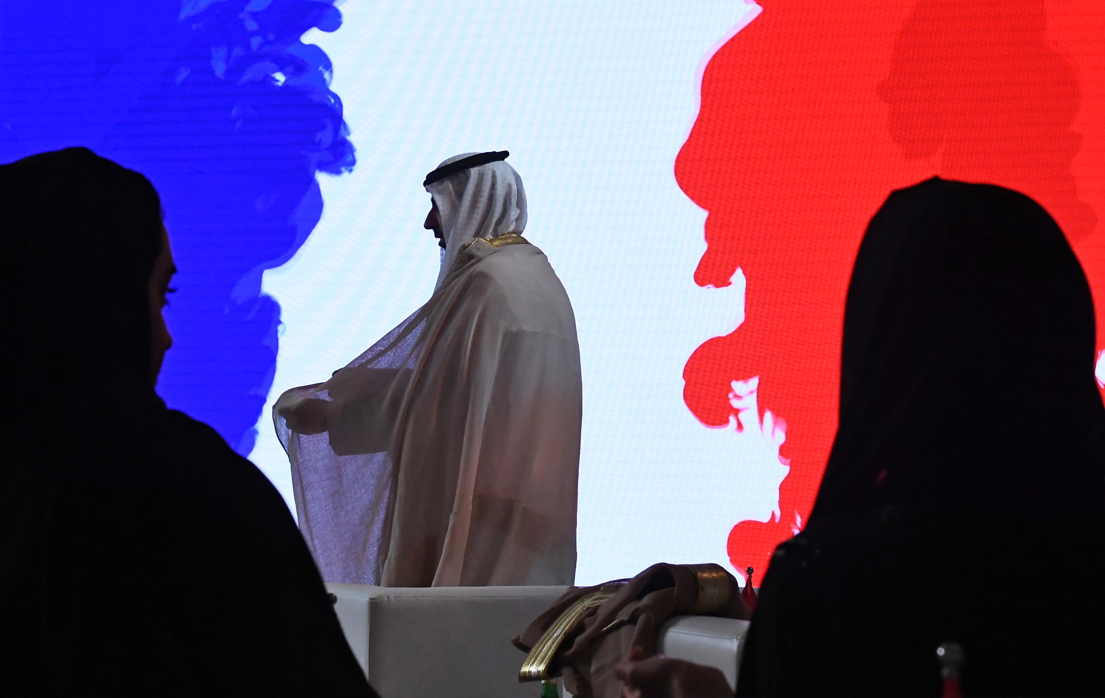 Guests attend a ceremony at the Abu Dhabi branch of the Louvre