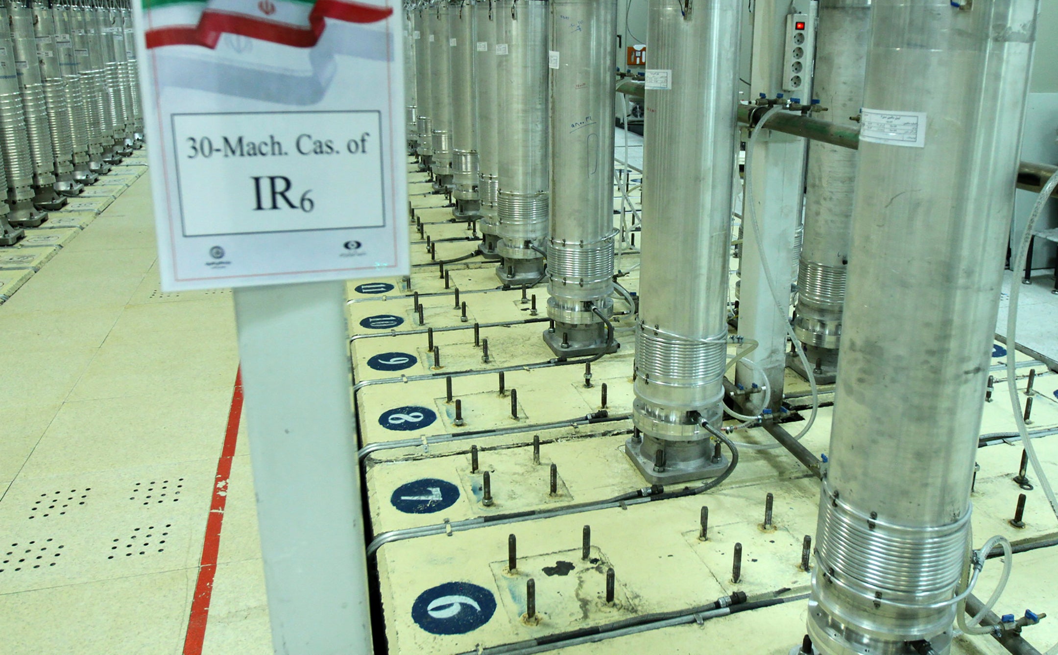 Centrifuge machines in the Natanz uranium enrichment facility in central Iran