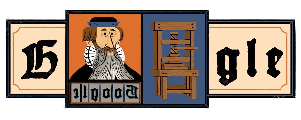 Why is Google Doodle honouring Johannes Gutenberg and what did he invent?