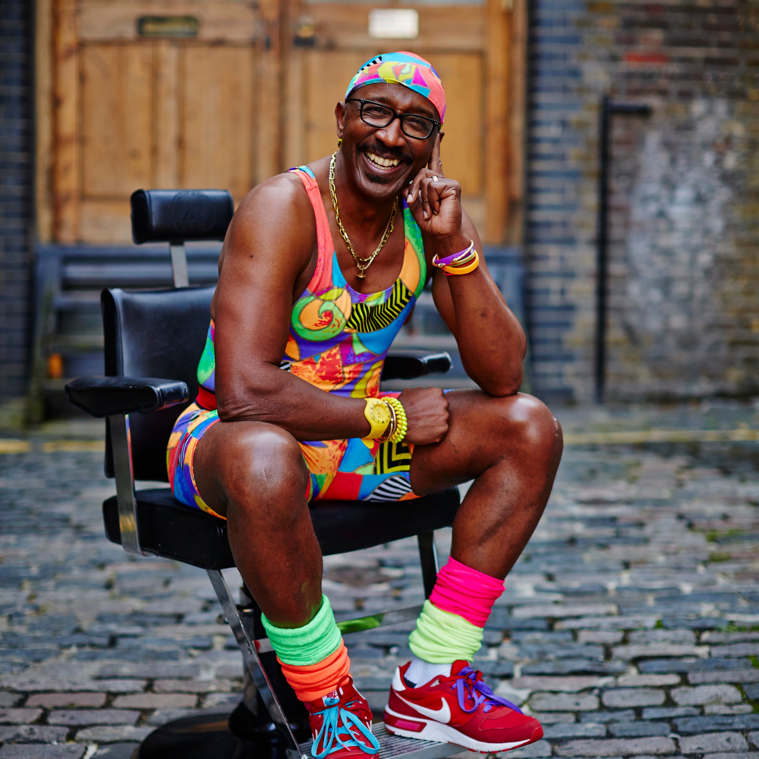 Mr Motivator sporting his trademark bright workout gear